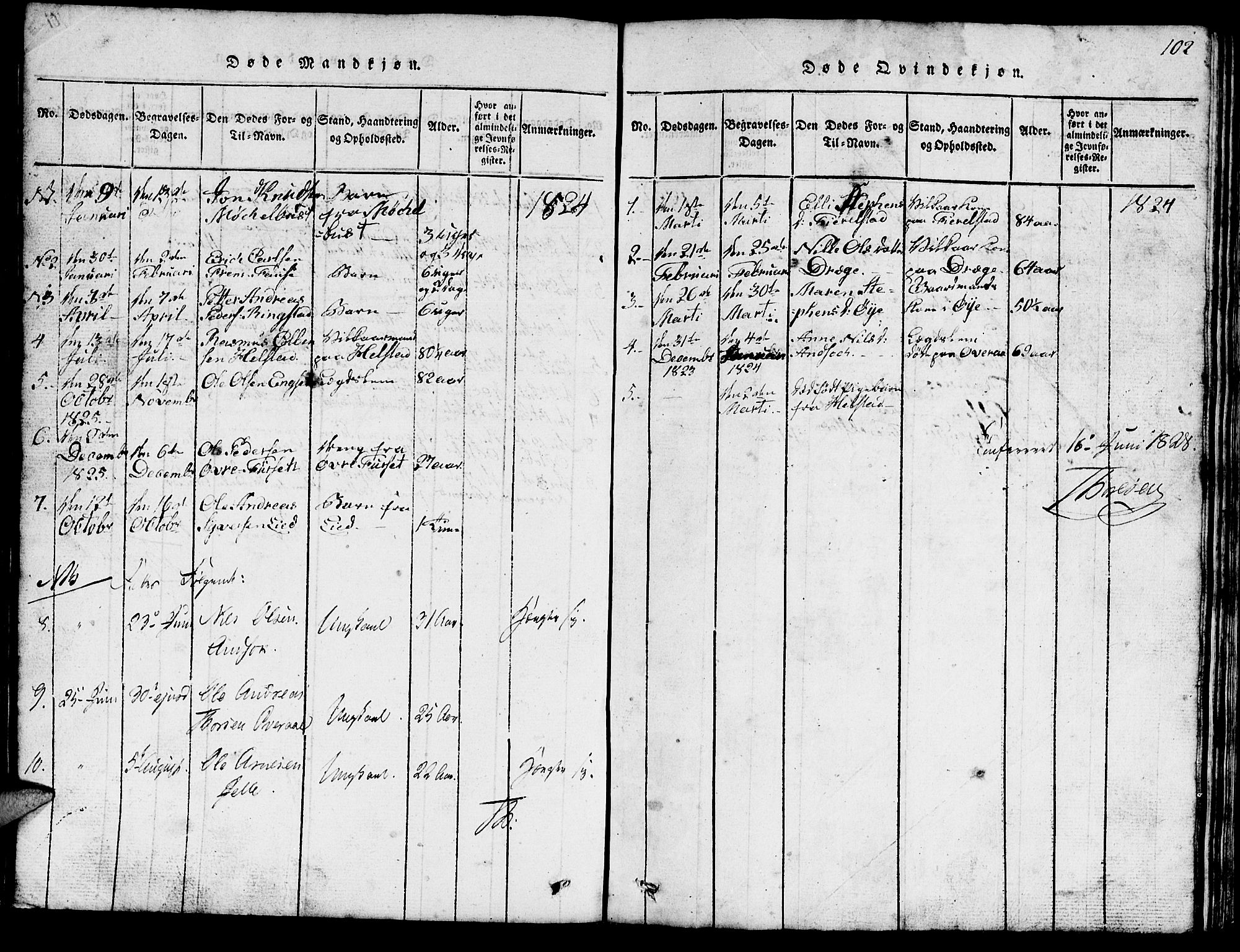 Ministerialprotokoller, klokkerbøker og fødselsregistre - Møre og Romsdal, AV/SAT-A-1454/520/L0289: Parish register (copy) no. 520C01, 1817-1837, p. 102