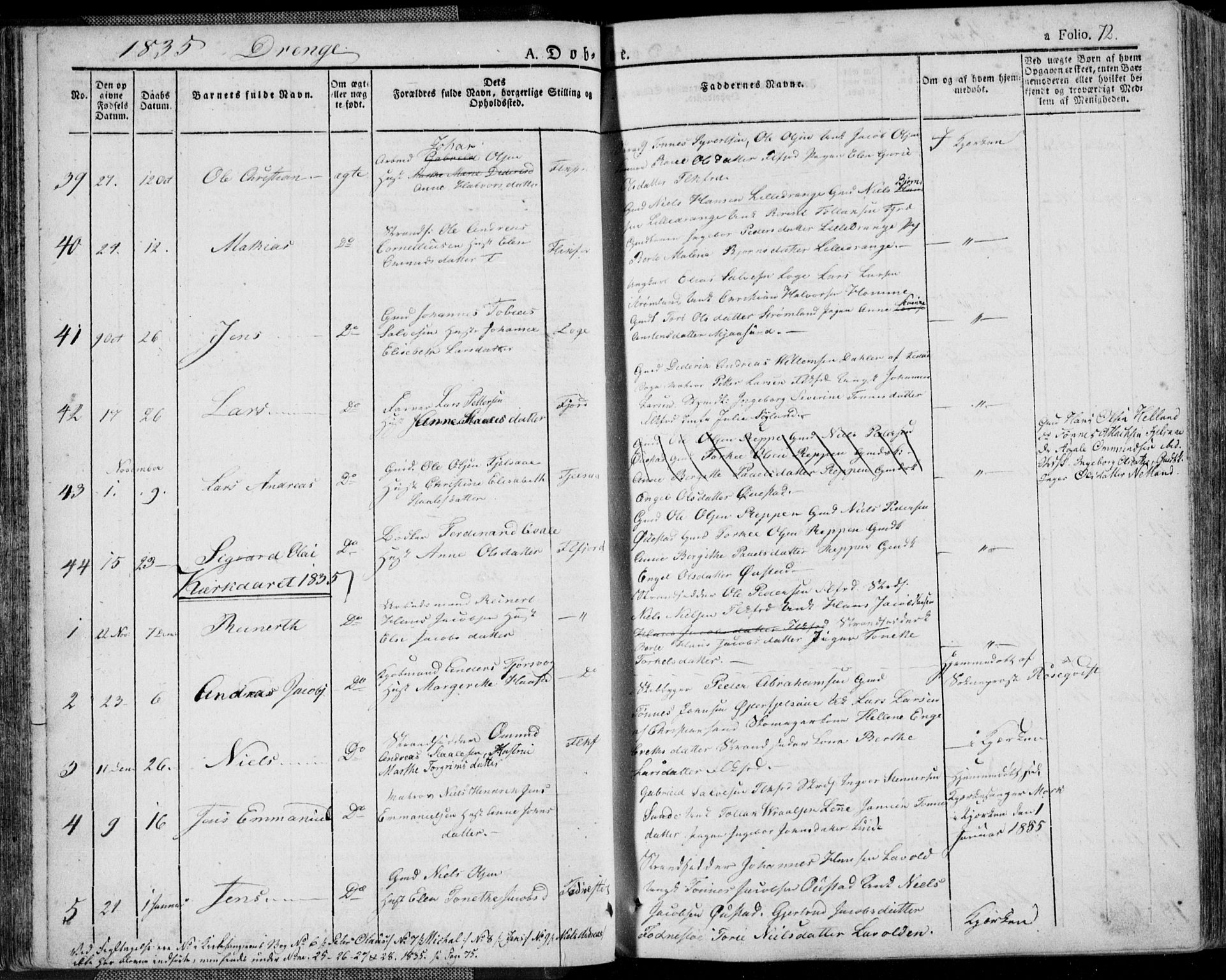 Flekkefjord sokneprestkontor, AV/SAK-1111-0012/F/Fa/Fac/L0003: Parish register (official) no. A 3, 1826-1841, p. 72