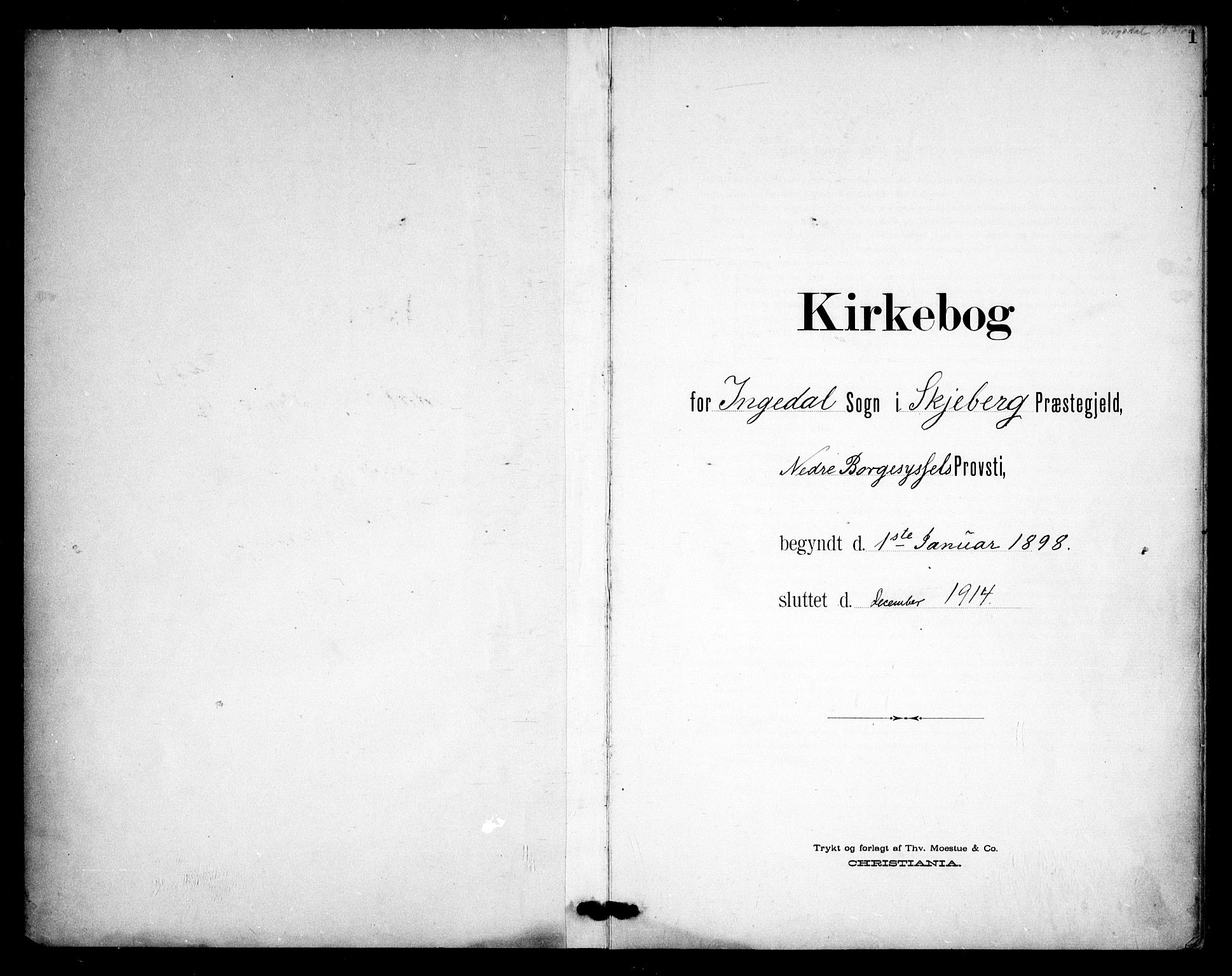 Skjeberg prestekontor Kirkebøker, SAO/A-10923/F/Fc/L0002: Parish register (official) no. III 2, 1898-1915, p. 1