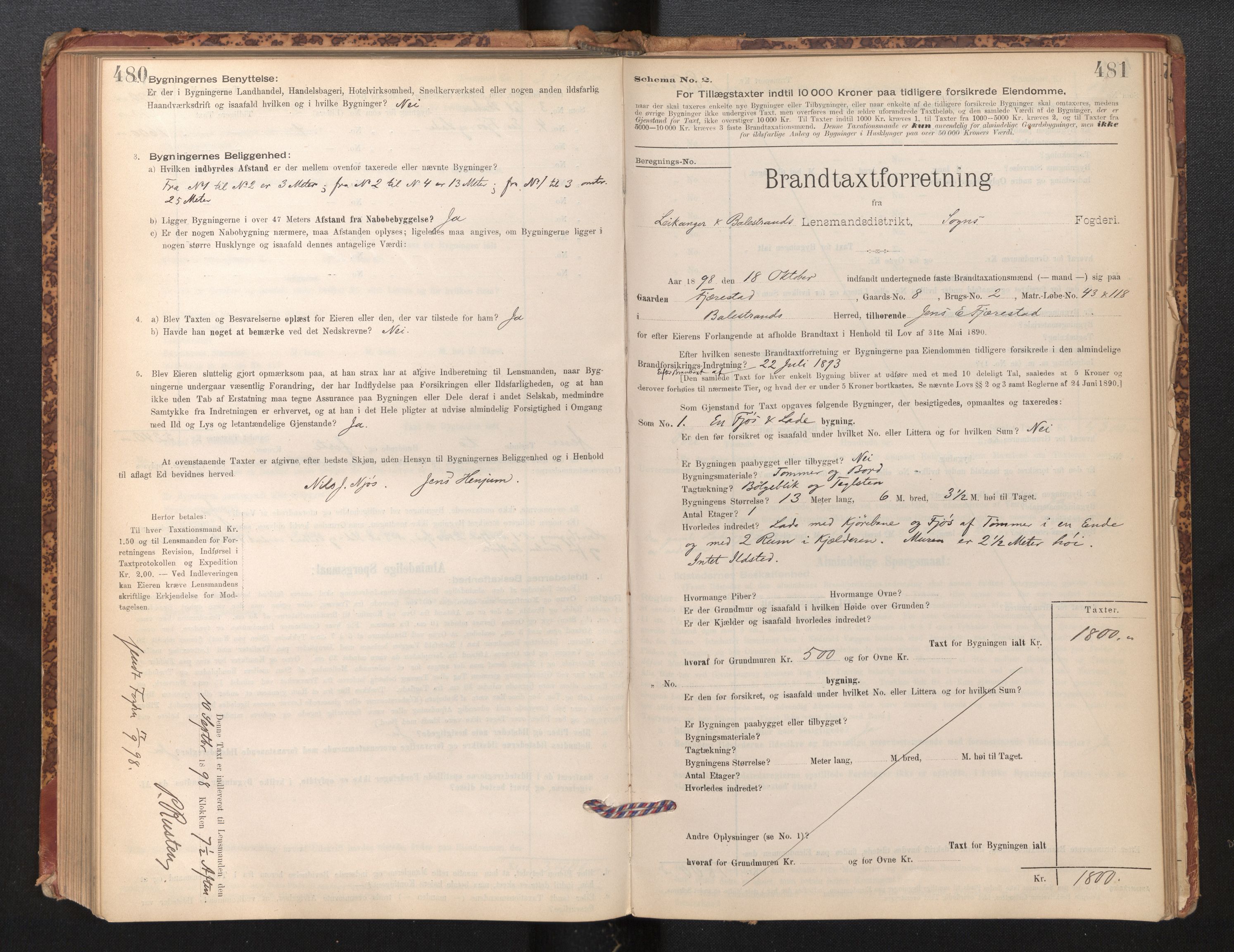 Lensmannen i Leikanger, AV/SAB-A-29201/0012/L0004: Branntakstprotokoll, skjematakst, 1894-1903, p. 480-481