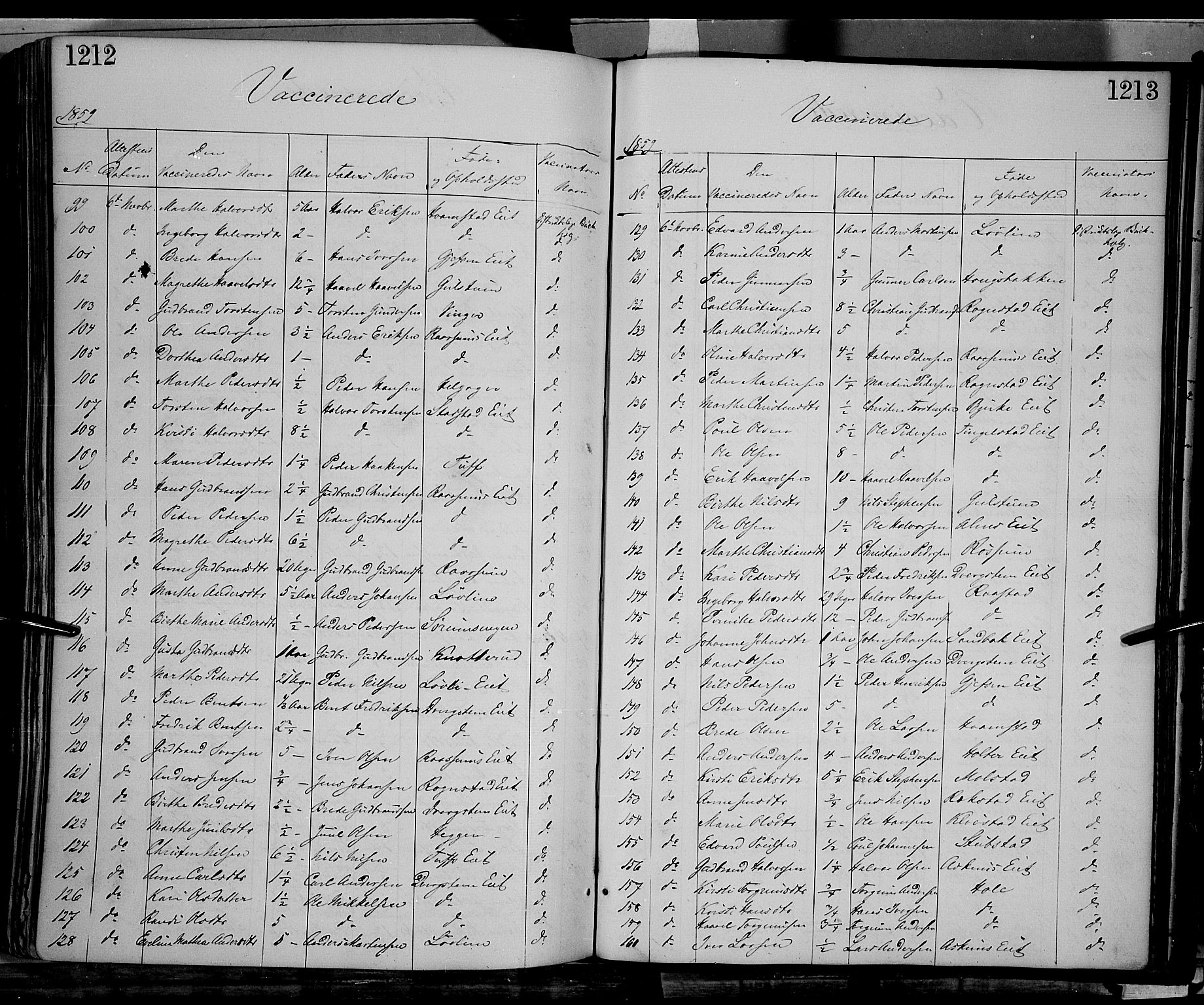 Gran prestekontor, AV/SAH-PREST-112/H/Ha/Haa/L0012: Parish register (official) no. 12, 1856-1874, p. 1212-1213