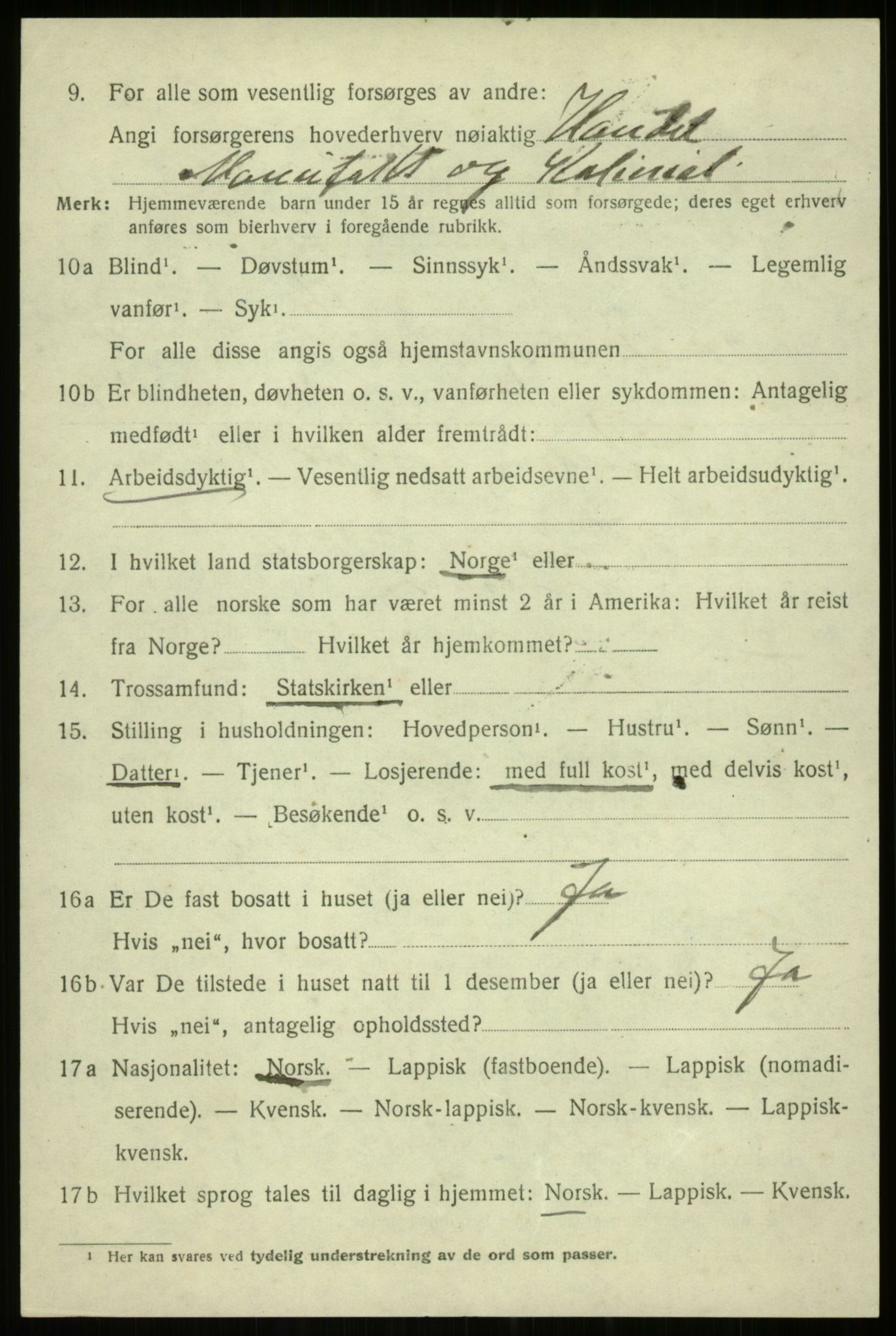 SATØ, 1920 census for Trondenes, 1920, p. 4146