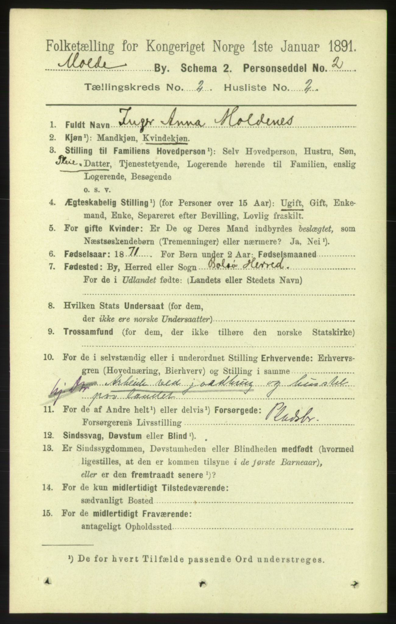 RA, 1891 census for 1502 Molde, 1891, p. 1440