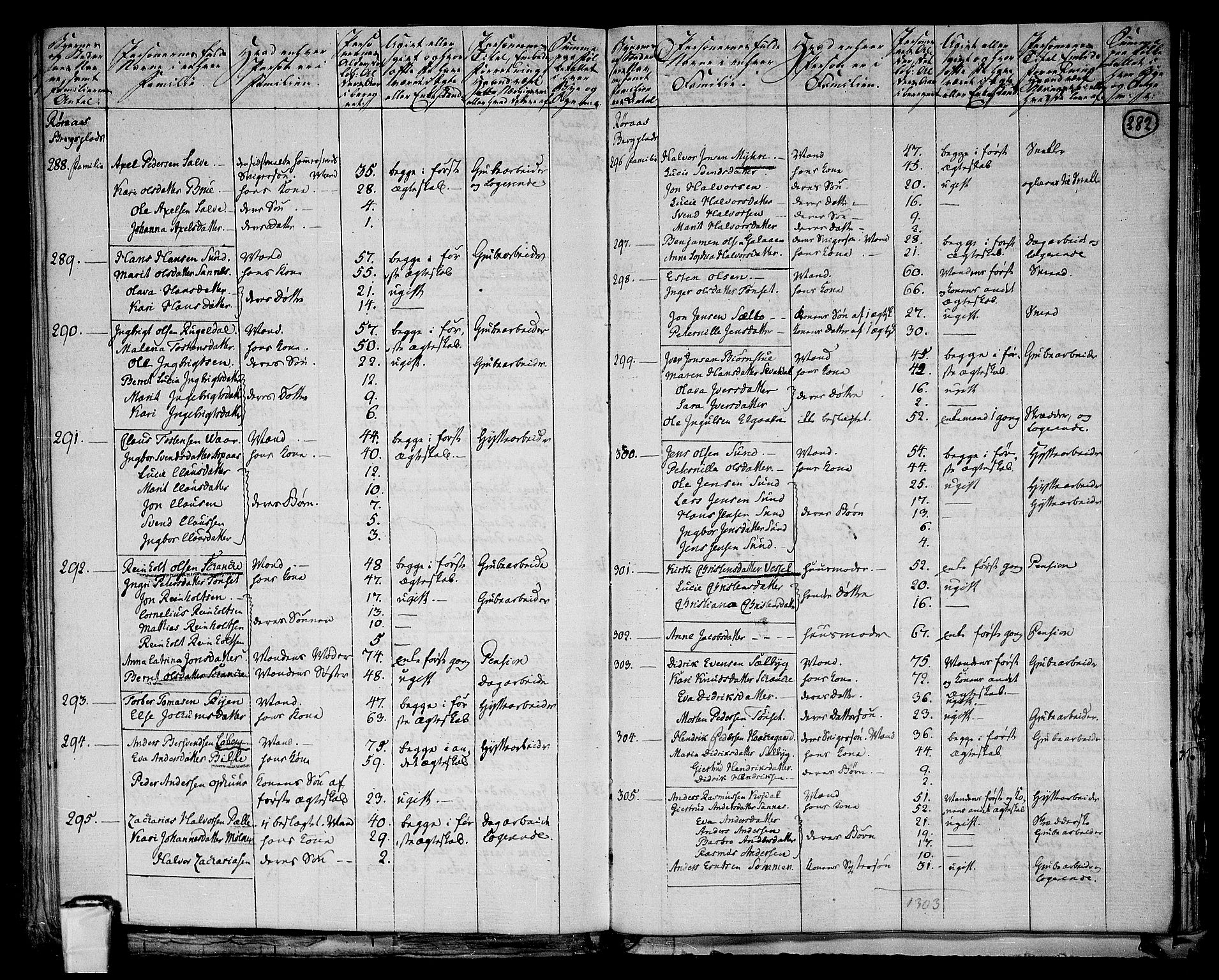 RA, 1801 census for 1640P Røros, 1801, p. 381b-382a