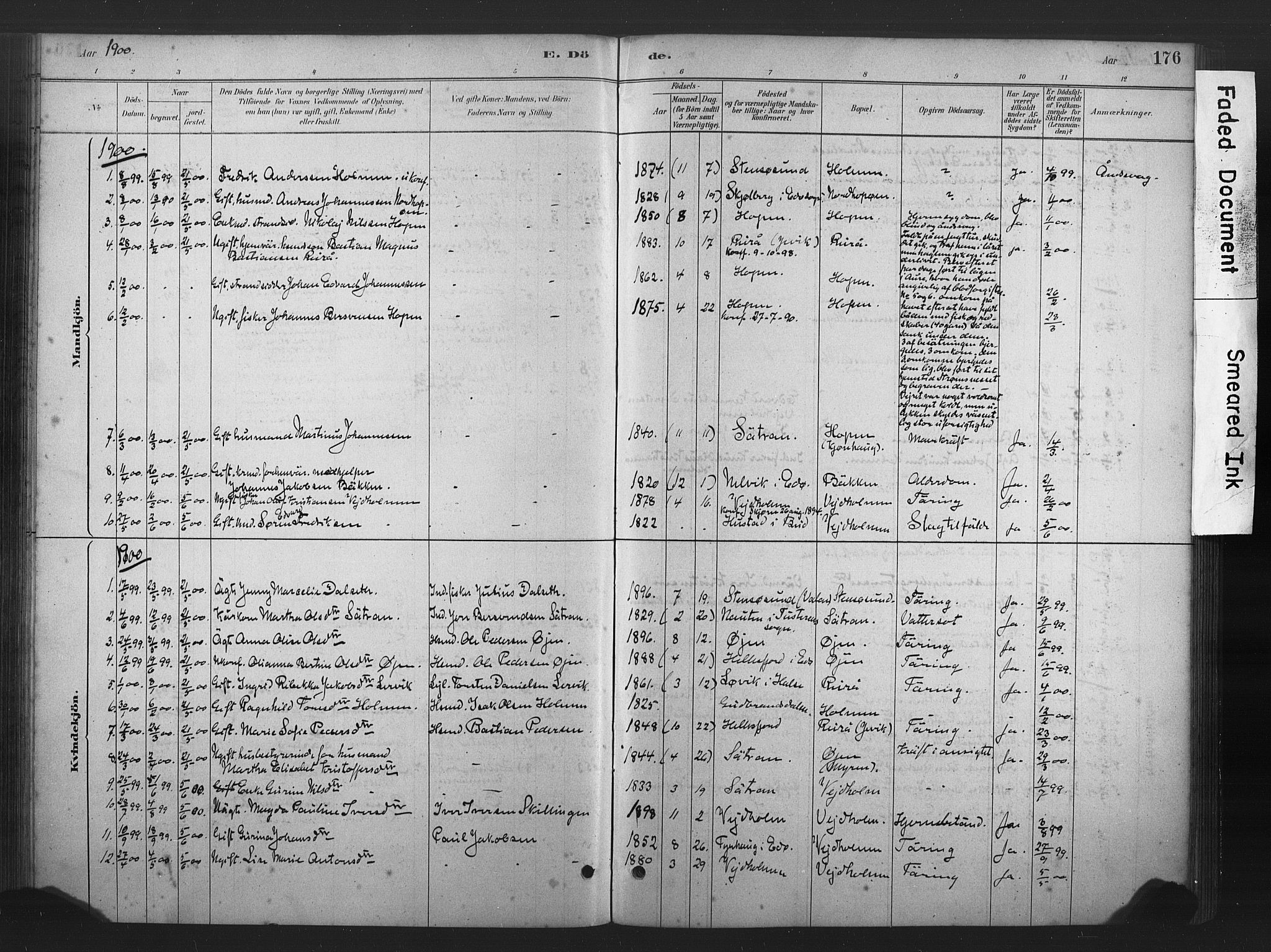Ministerialprotokoller, klokkerbøker og fødselsregistre - Møre og Romsdal, SAT/A-1454/583/L0954: Parish register (official) no. 583A01, 1880-1906, p. 176