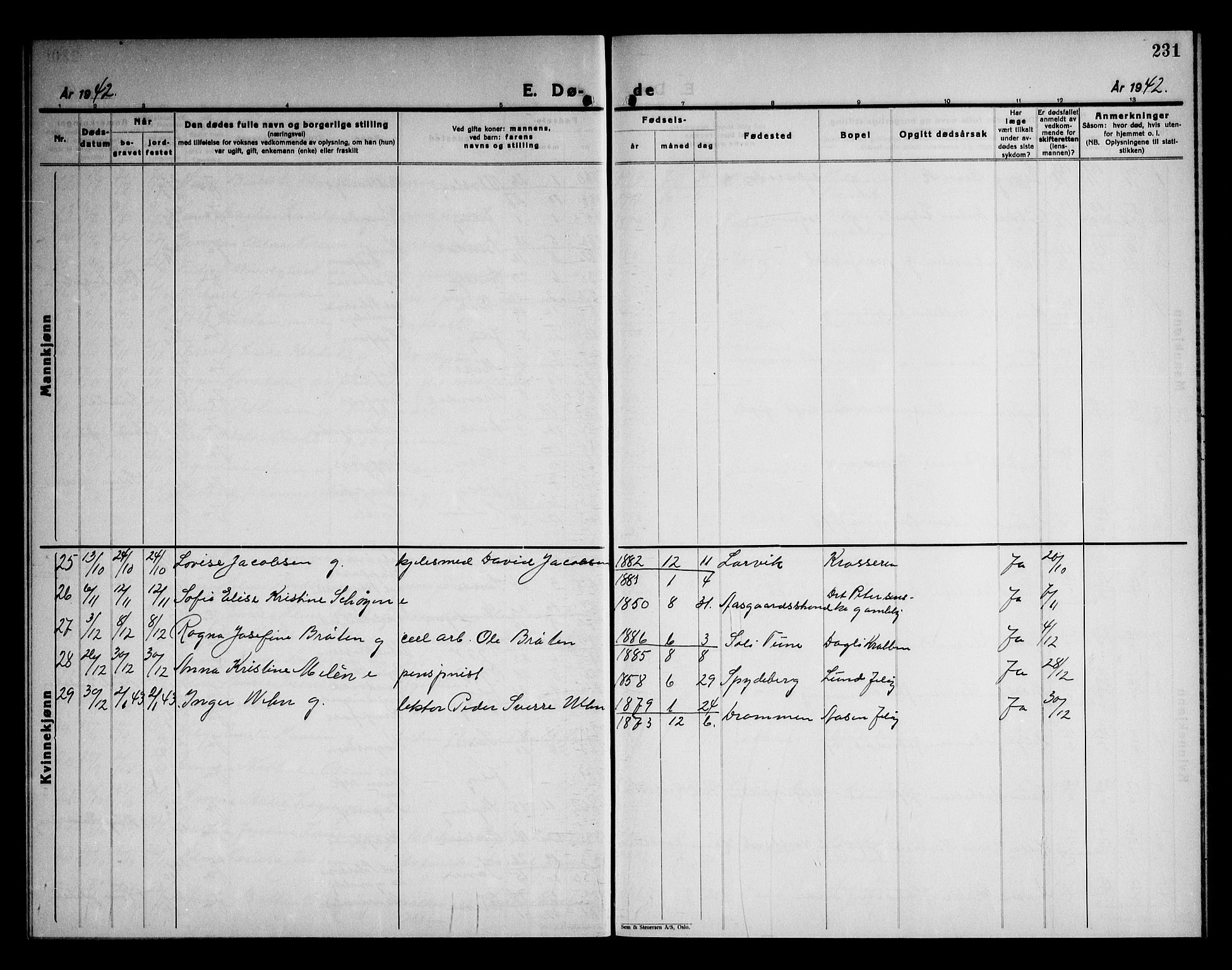 Moss prestekontor Kirkebøker, AV/SAO-A-2003/G/Gb/L0005: Parish register (copy) no. II 5, 1933-1946, p. 231