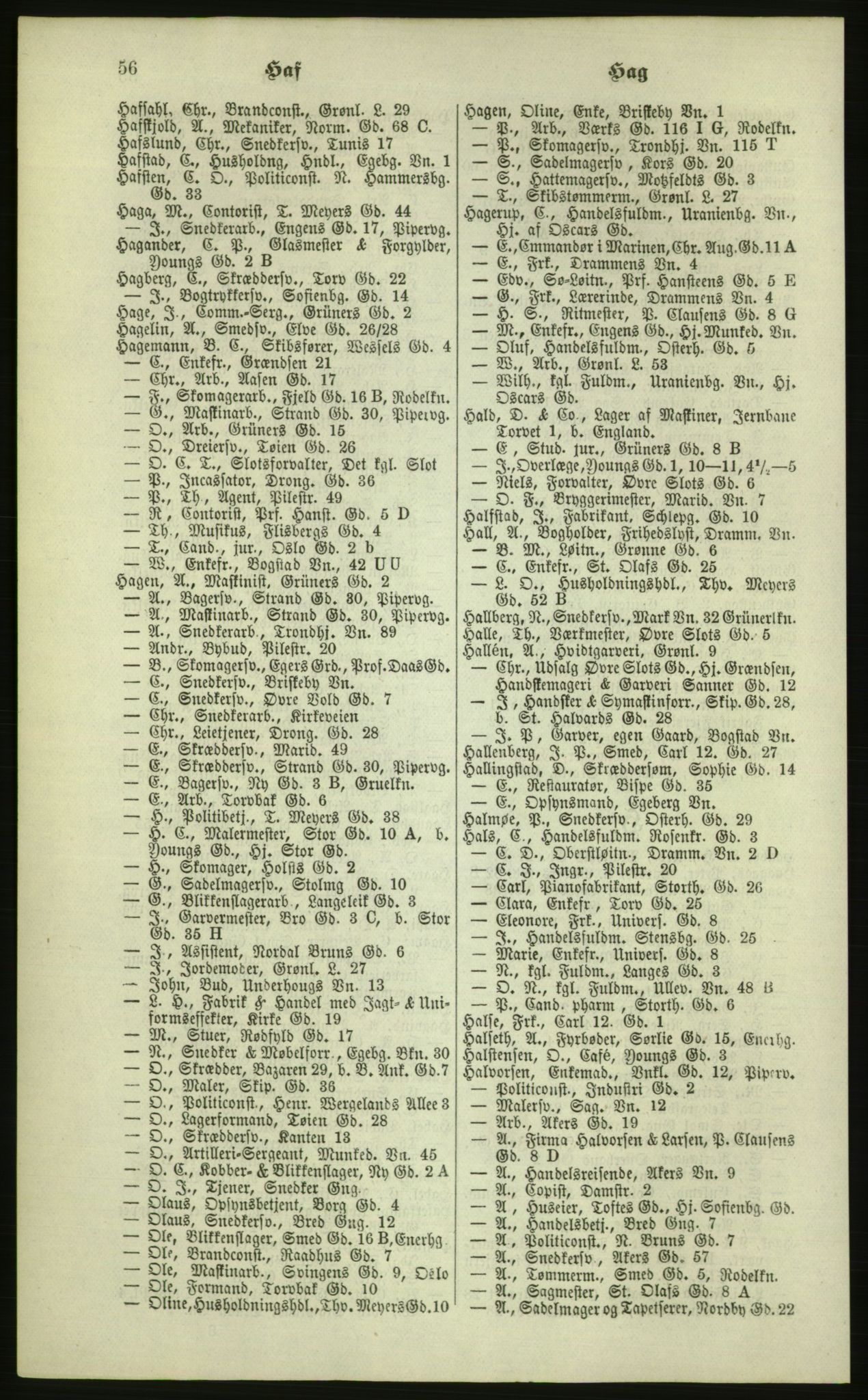 Kristiania/Oslo adressebok, PUBL/-, 1879, p. 56