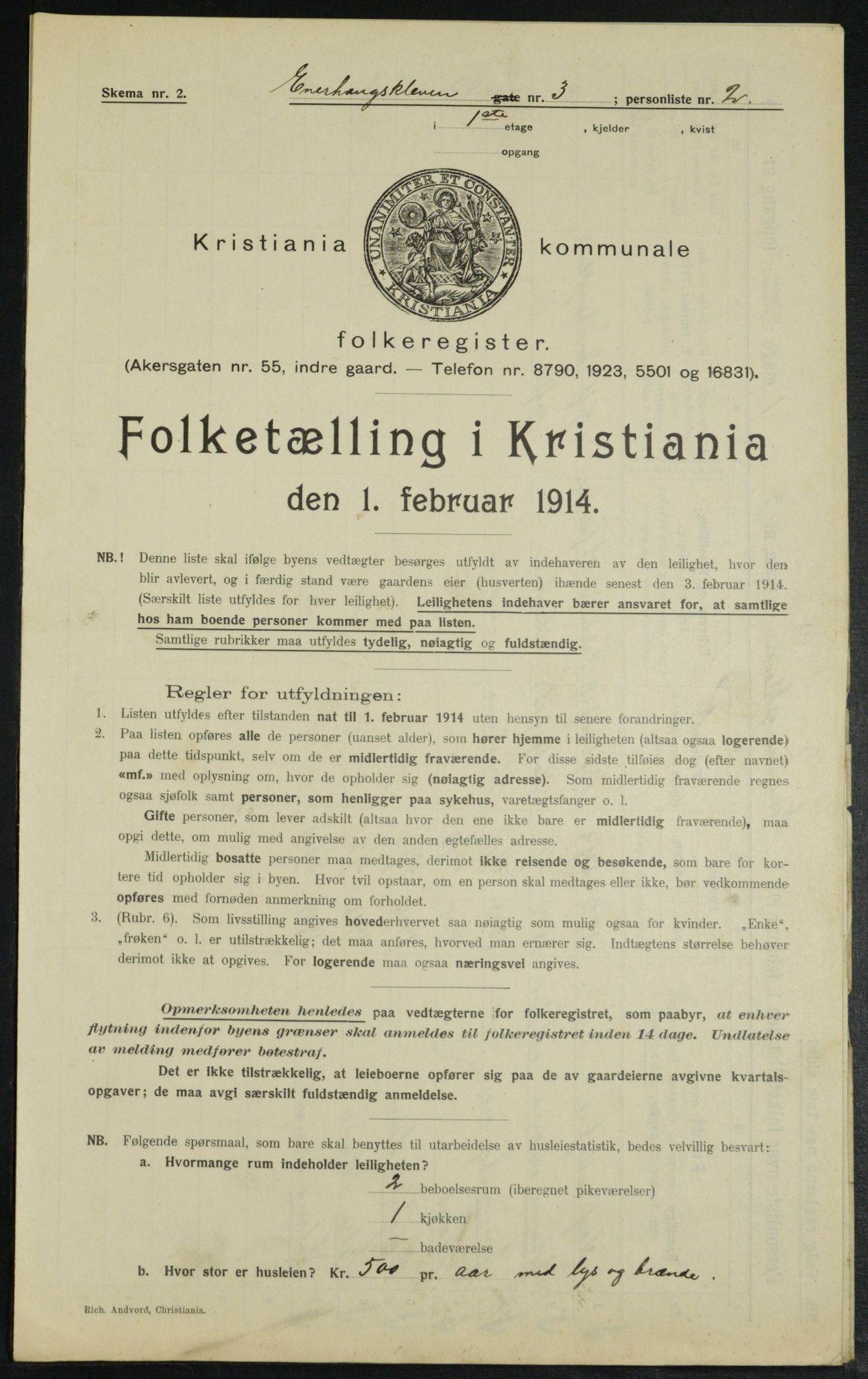 OBA, Municipal Census 1914 for Kristiania, 1914, p. 21864