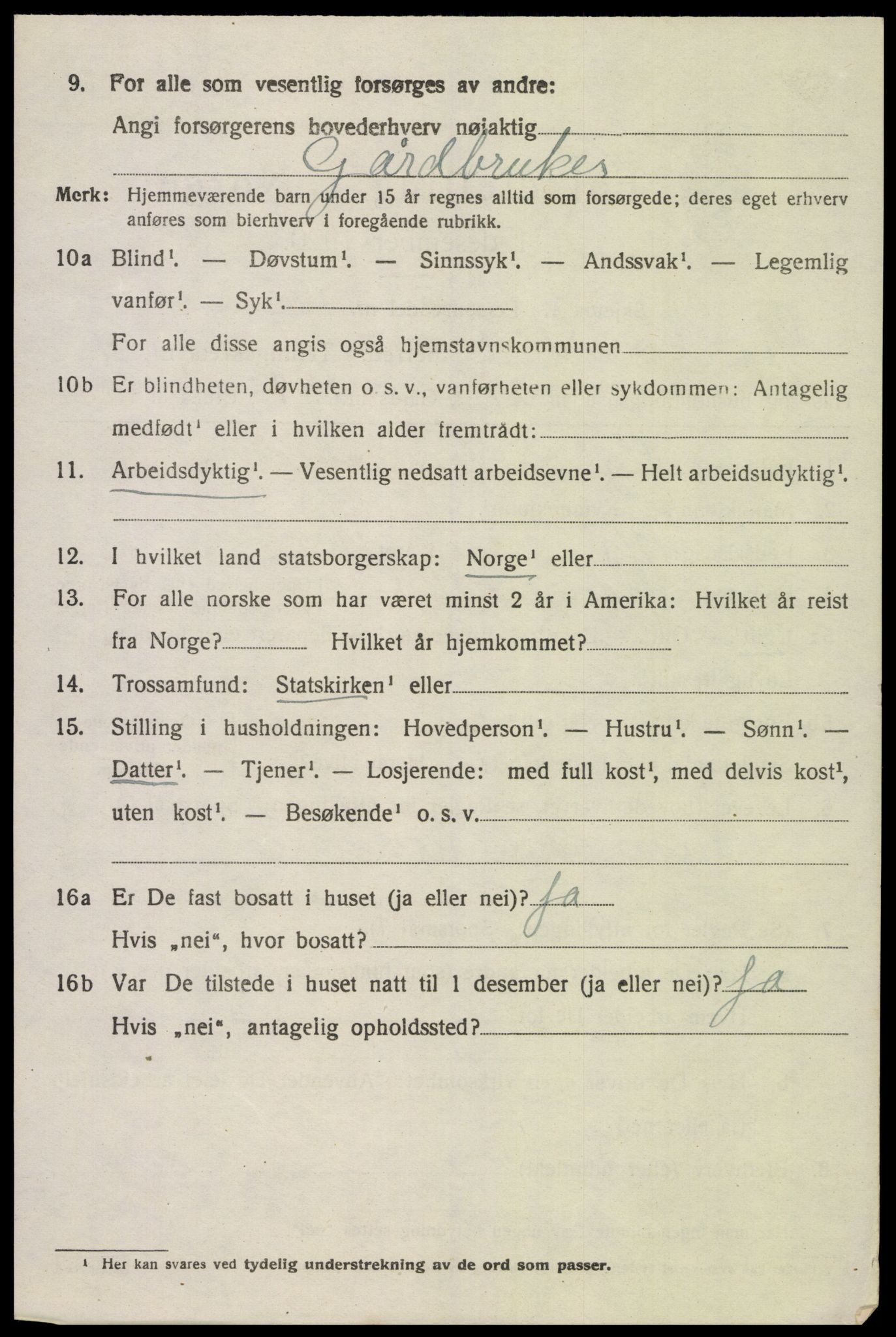SAK, 1920 census for Spangereid, 1920, p. 1712