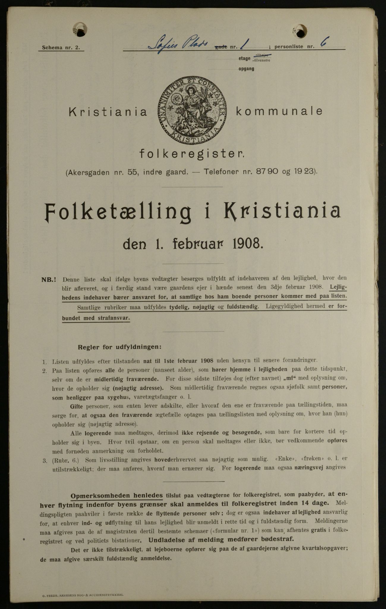 OBA, Municipal Census 1908 for Kristiania, 1908, p. 89520