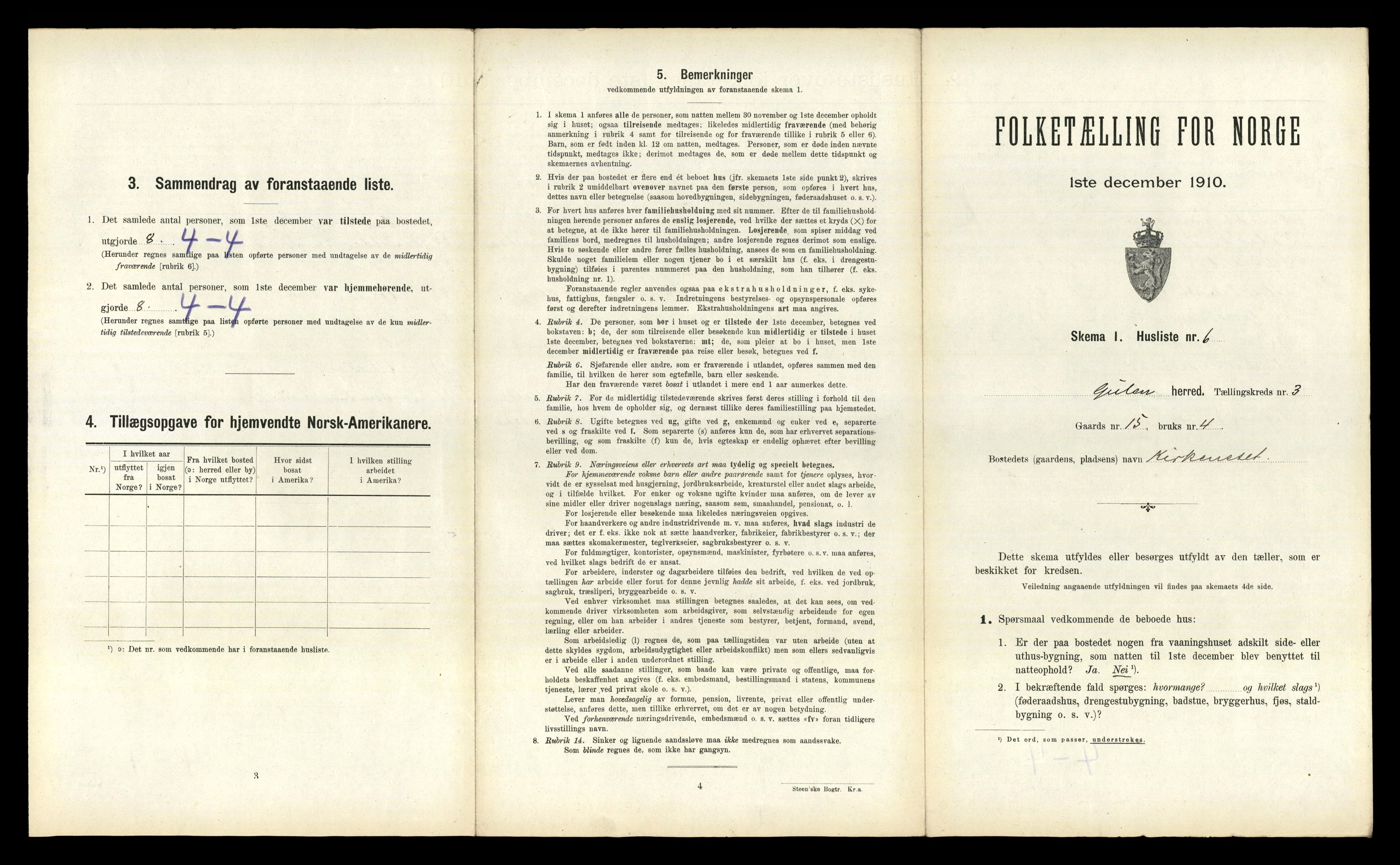 RA, 1910 census for Gulen, 1910, p. 226