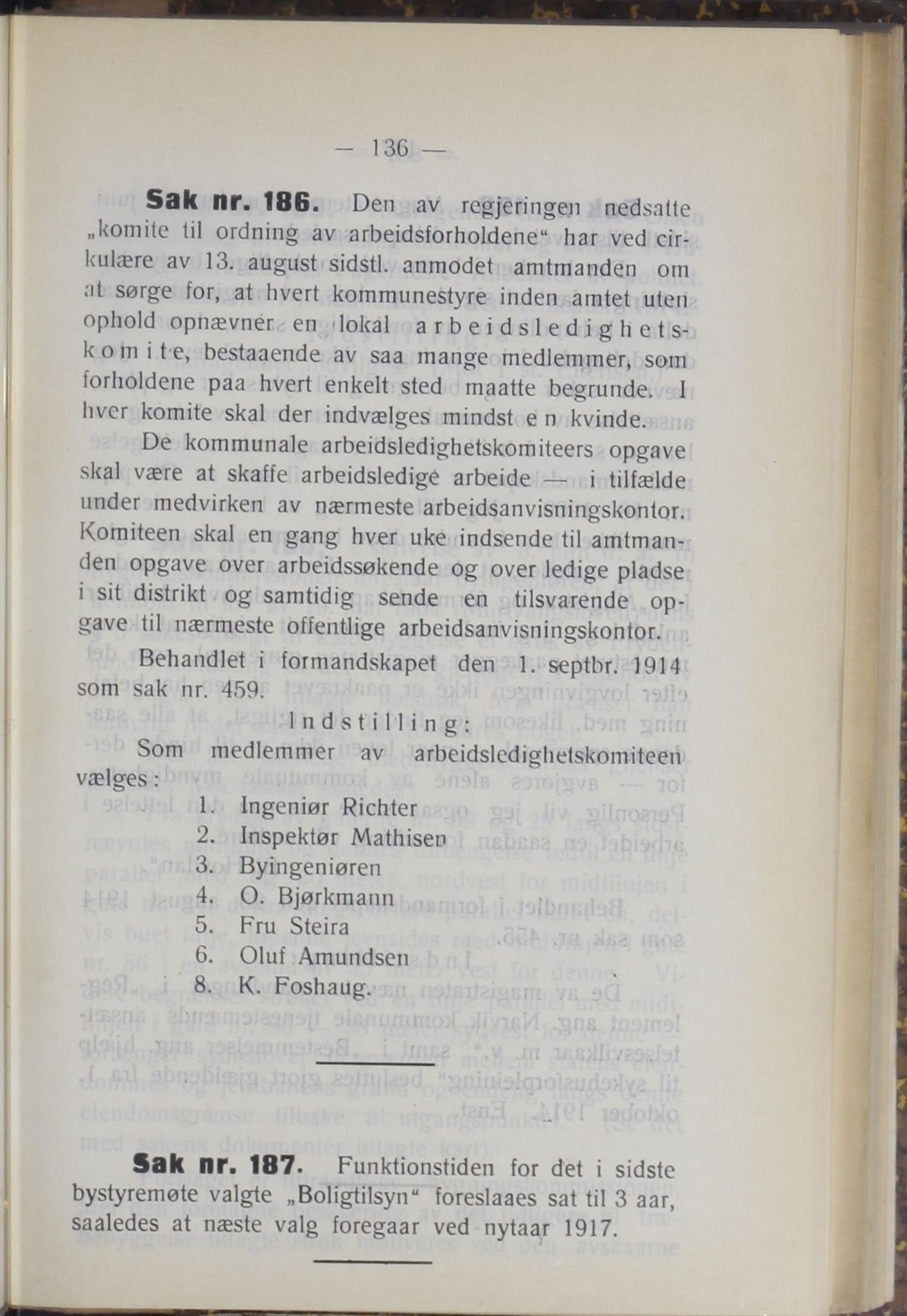 Narvik kommune. Formannskap , AIN/K-18050.150/A/Ab/L0004: Møtebok, 1914