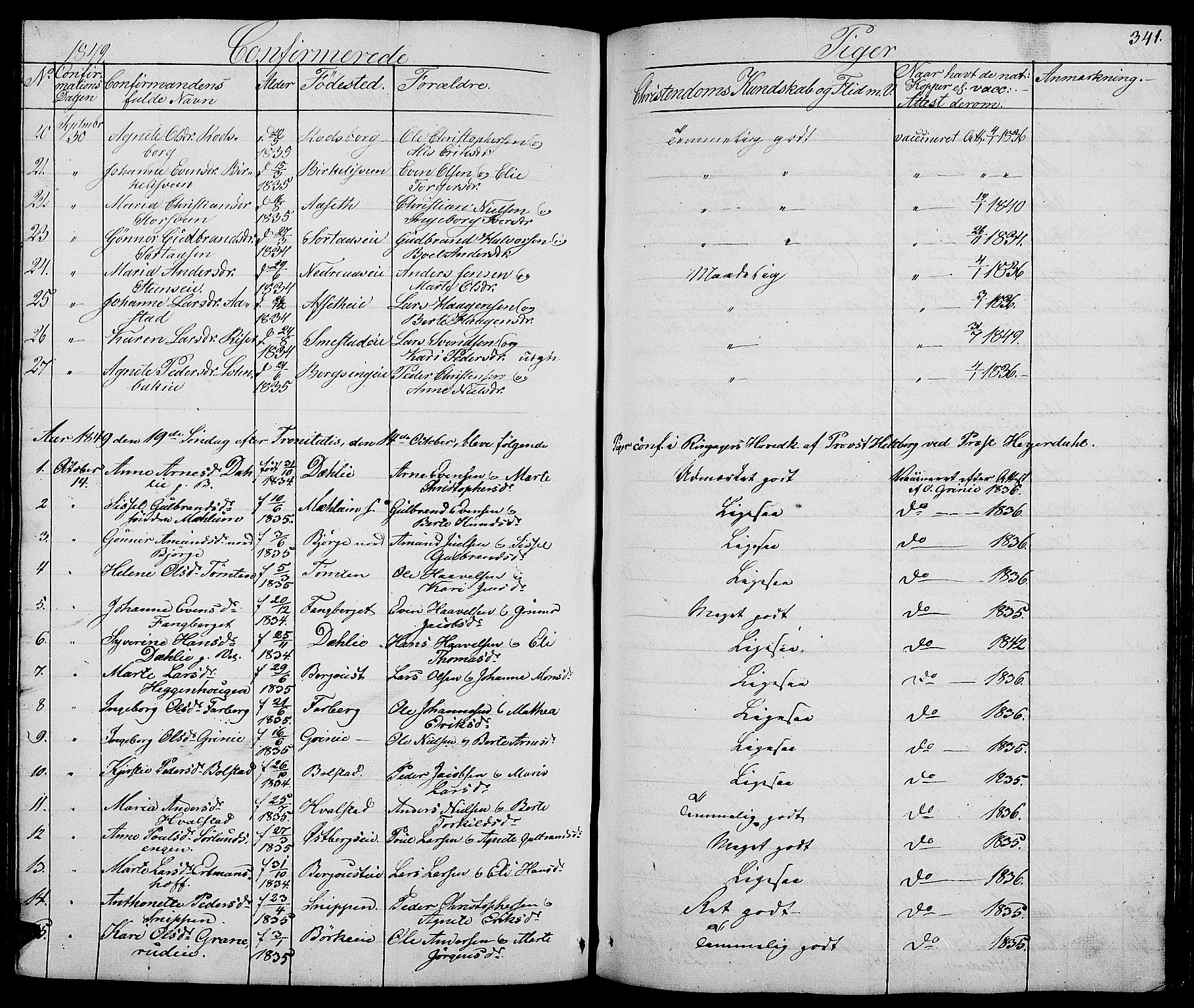 Ringsaker prestekontor, AV/SAH-PREST-014/L/La/L0005: Parish register (copy) no. 5, 1839-1850, p. 341