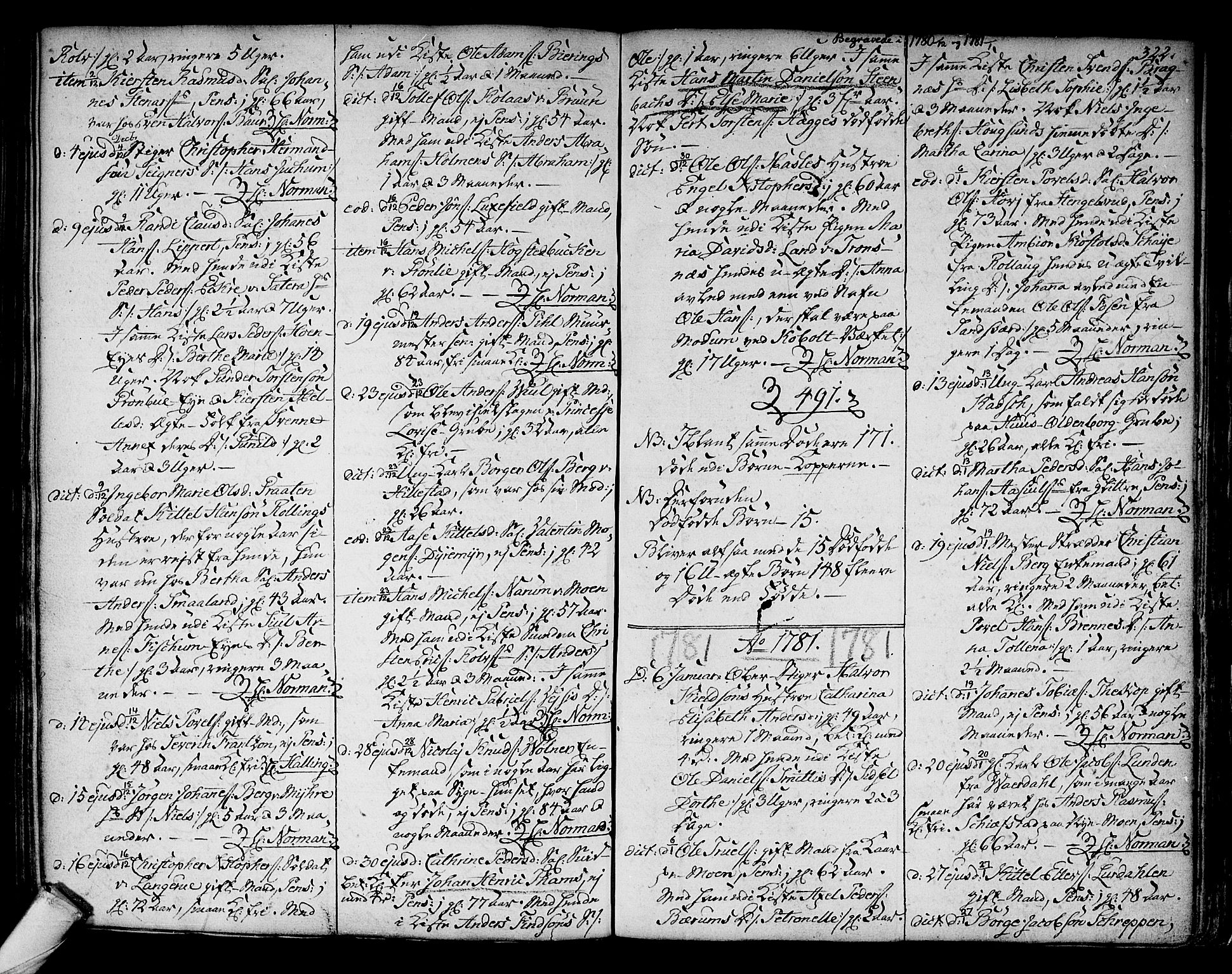 Kongsberg kirkebøker, SAKO/A-22/F/Fa/L0005: Parish register (official) no. I 5, 1769-1782, p. 322