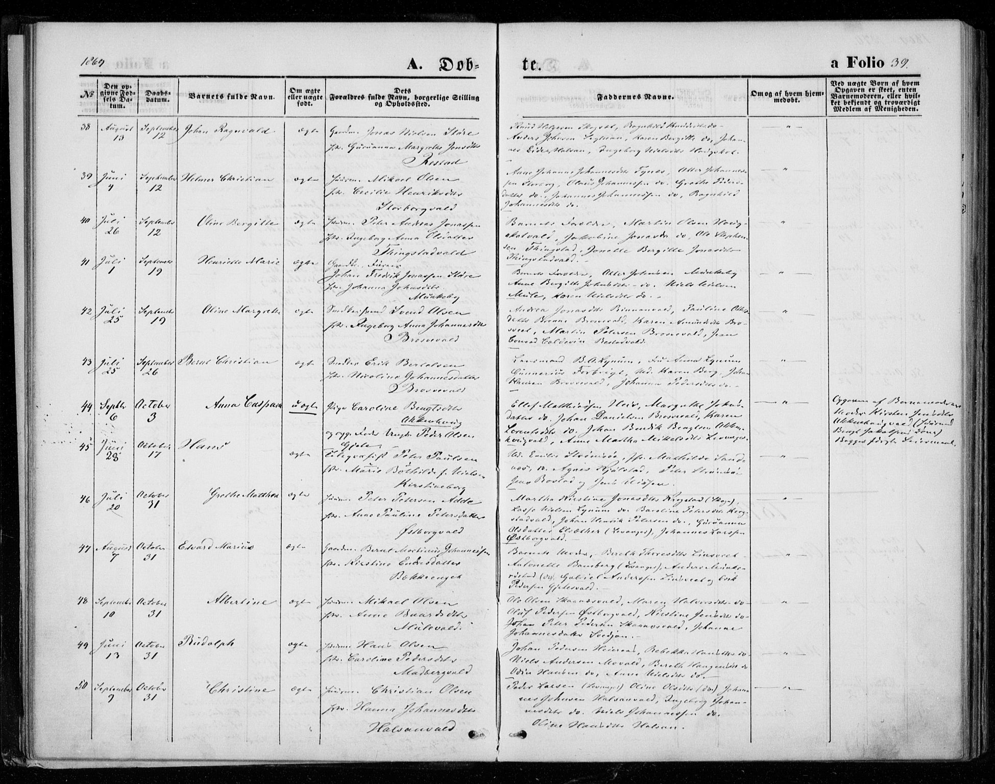 Ministerialprotokoller, klokkerbøker og fødselsregistre - Nord-Trøndelag, AV/SAT-A-1458/721/L0206: Parish register (official) no. 721A01, 1864-1874, p. 39