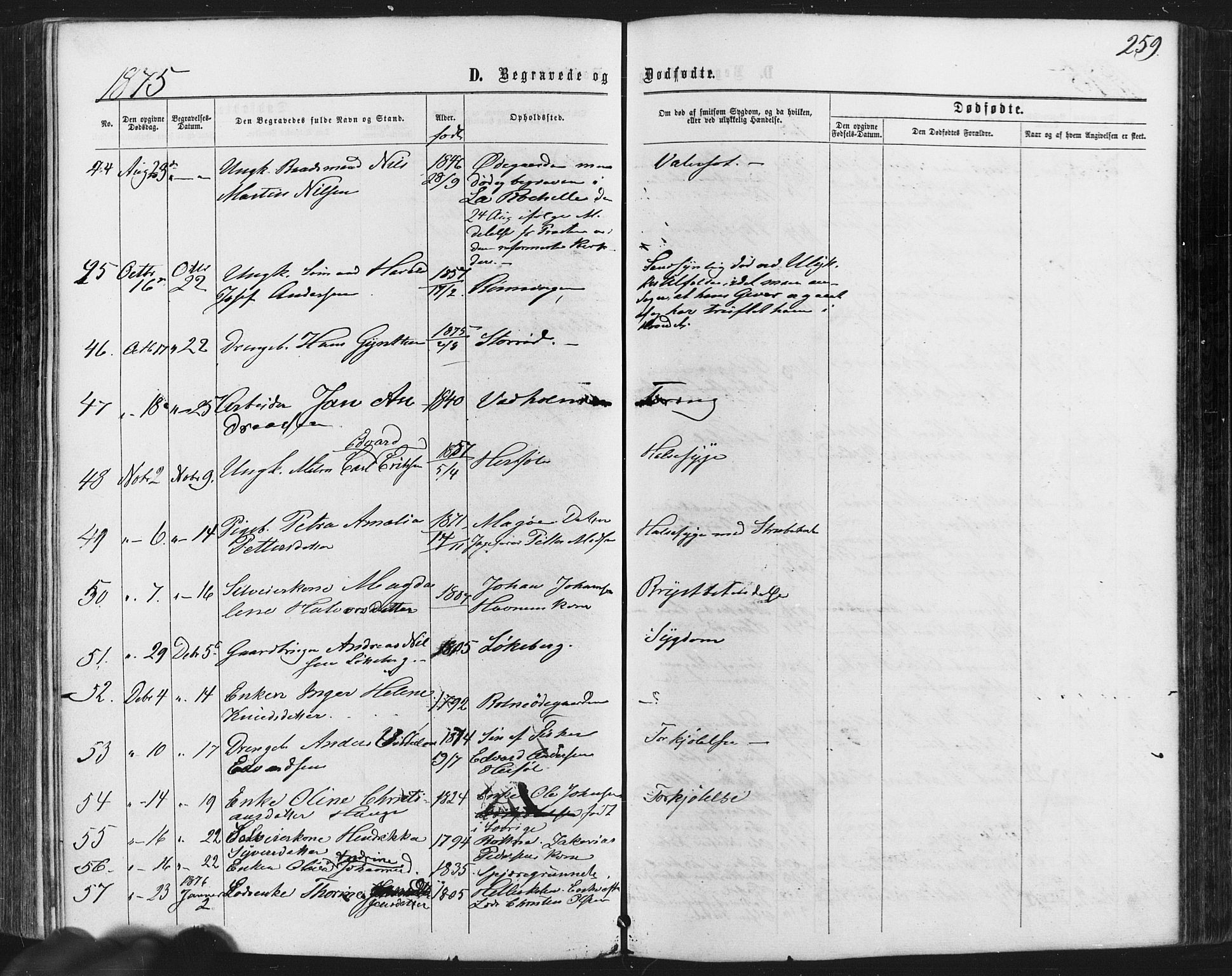 Hvaler prestekontor Kirkebøker, AV/SAO-A-2001/F/Fa/L0007: Parish register (official) no. I 7, 1864-1878, p. 259