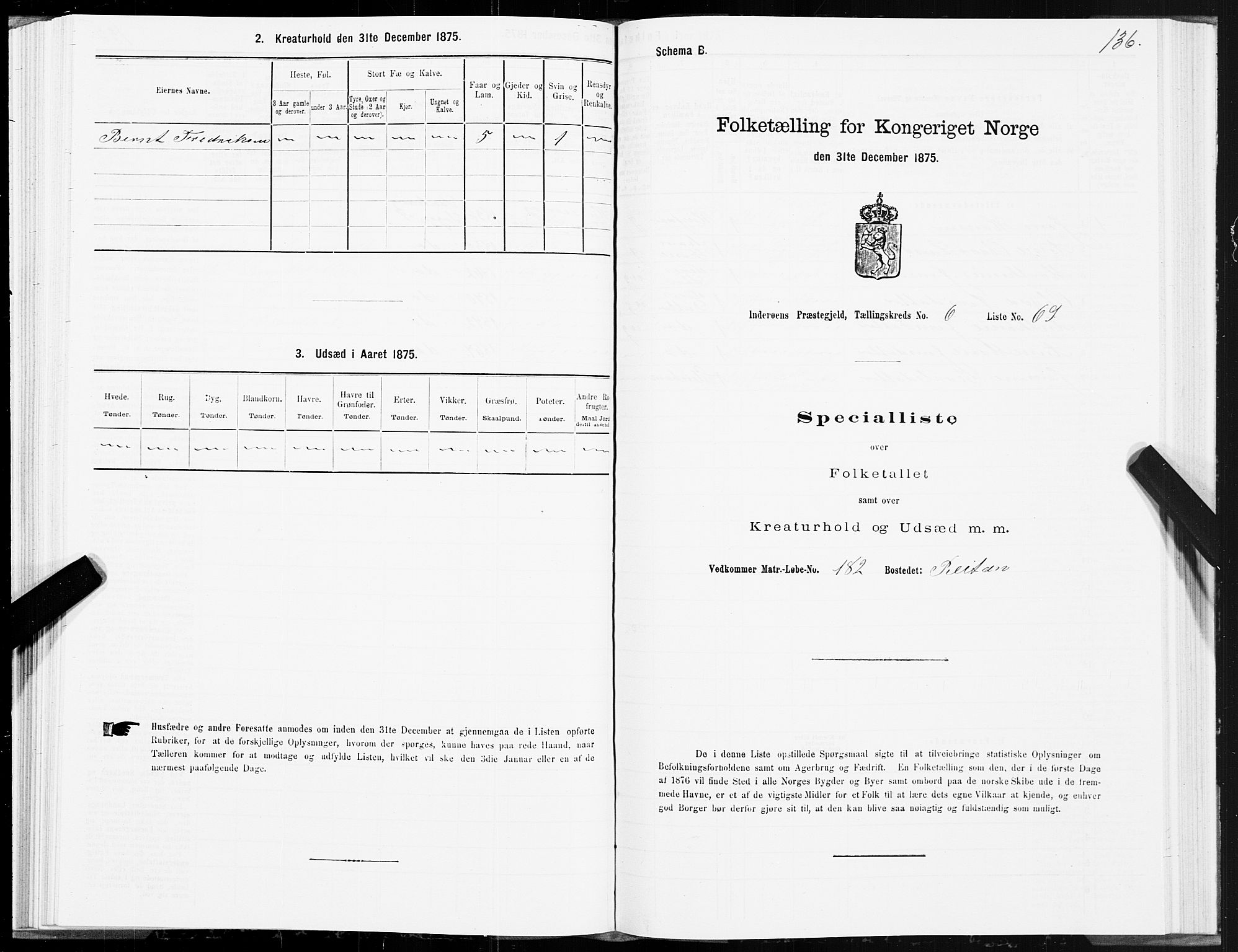 SAT, 1875 census for 1729P Inderøy, 1875, p. 4136