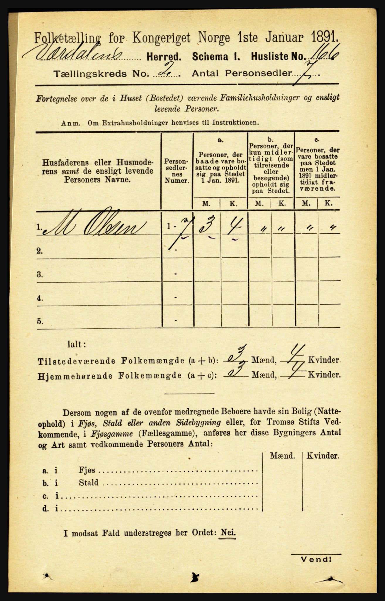 RA, 1891 census for 1721 Verdal, 1891, p. 780