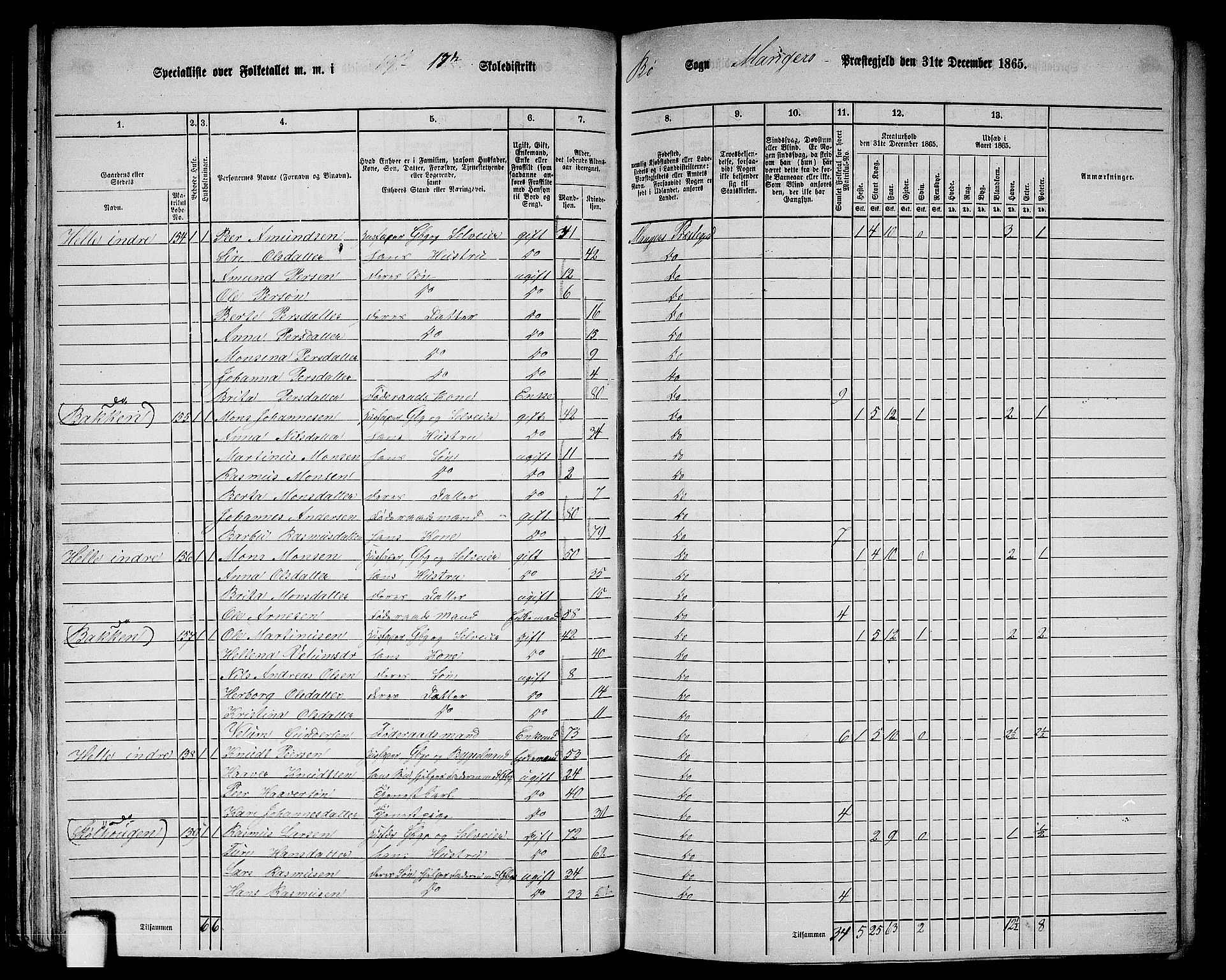 RA, 1865 census for Manger, 1865, p. 48