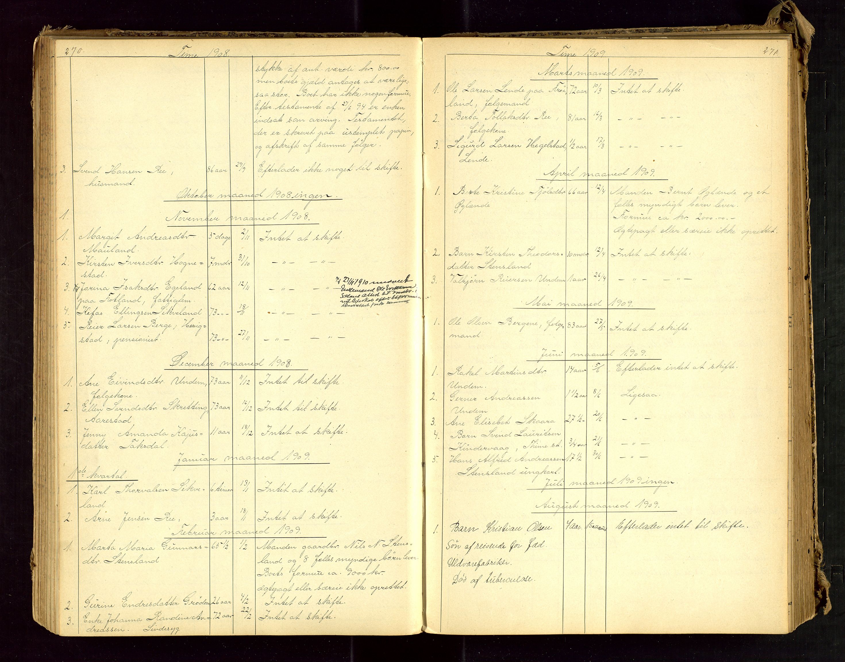 Jæren sorenskriveri, AV/SAST-A-100310/01/5/52/52B/L0002: DØDSFALLPROTOKOLL, 1896-1910, p. 270-271