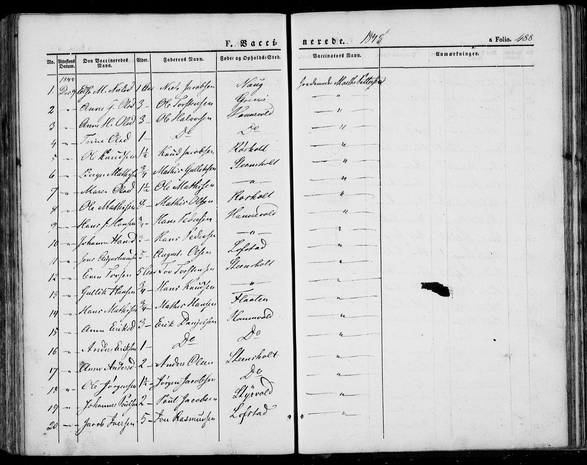 Lardal kirkebøker, AV/SAKO-A-350/F/Fa/L0006: Parish register (official) no. I 6, 1835-1860, p. 488