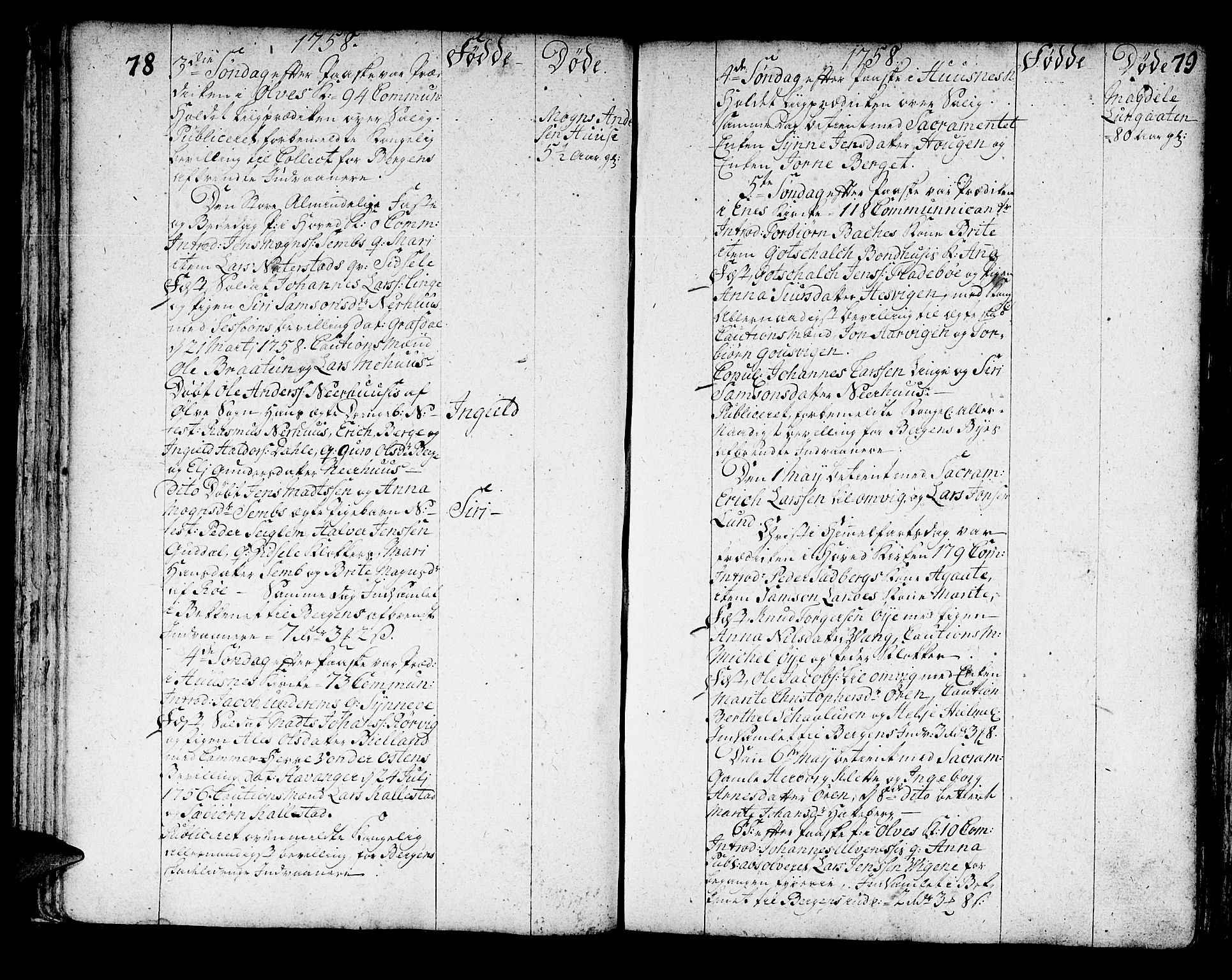 Kvinnherad sokneprestembete, SAB/A-76401/H/Haa: Parish register (official) no. A 3, 1754-1777, p. 78-79