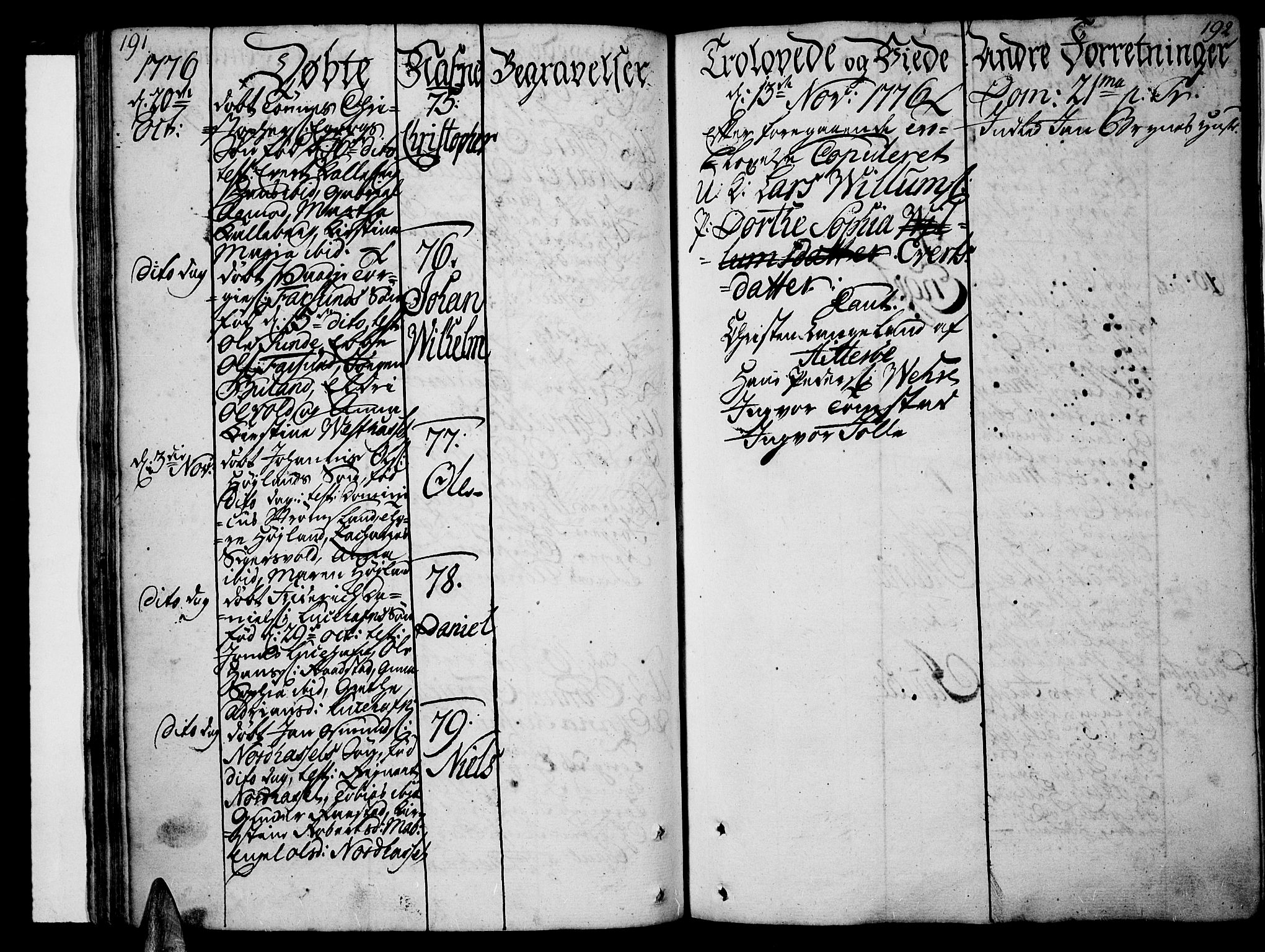 Lista sokneprestkontor, AV/SAK-1111-0027/F/Fa/L0004: Parish register (official) no. A 4, 1768-1794, p. 191-192