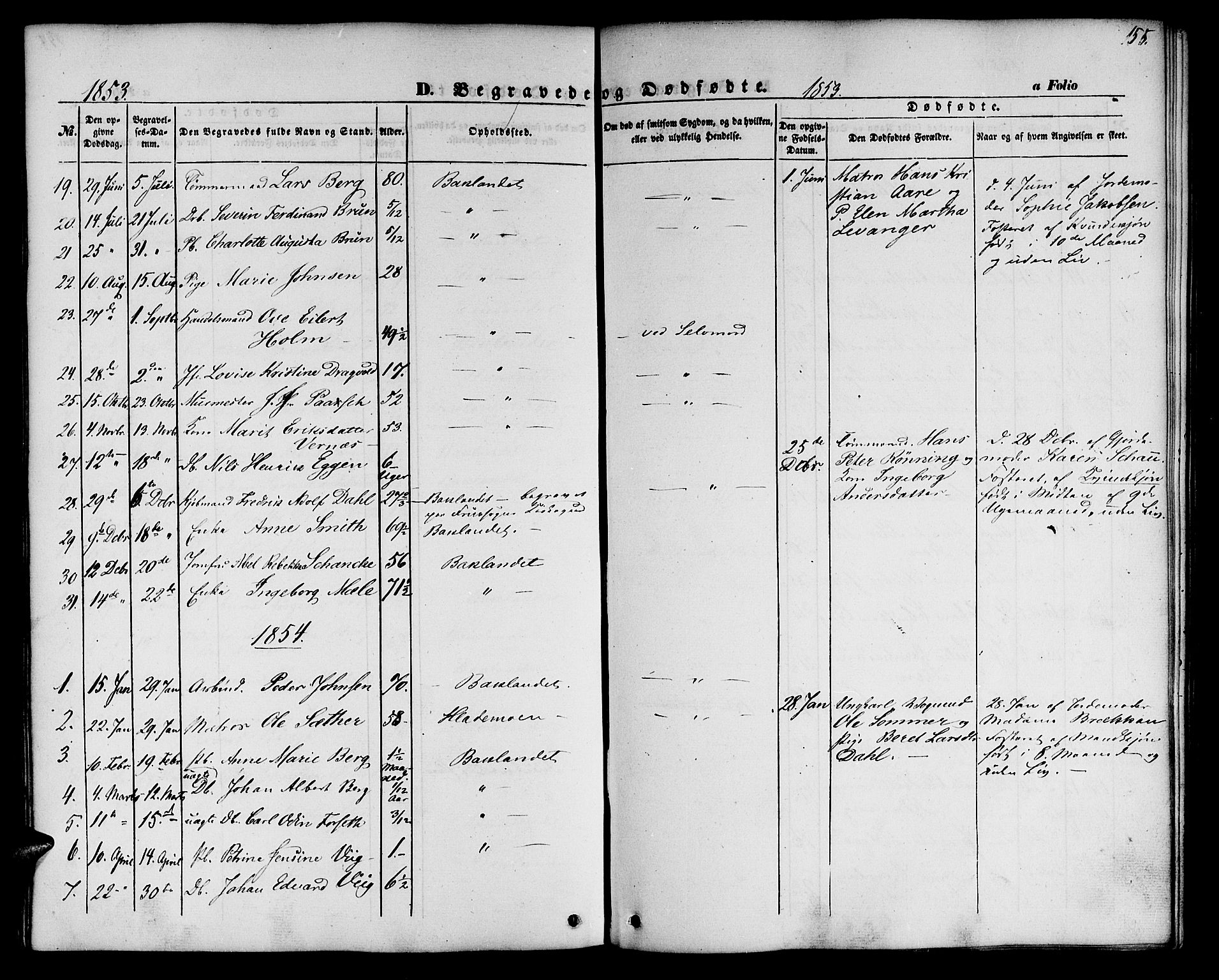 Ministerialprotokoller, klokkerbøker og fødselsregistre - Sør-Trøndelag, SAT/A-1456/604/L0184: Parish register (official) no. 604A05, 1851-1860, p. 155