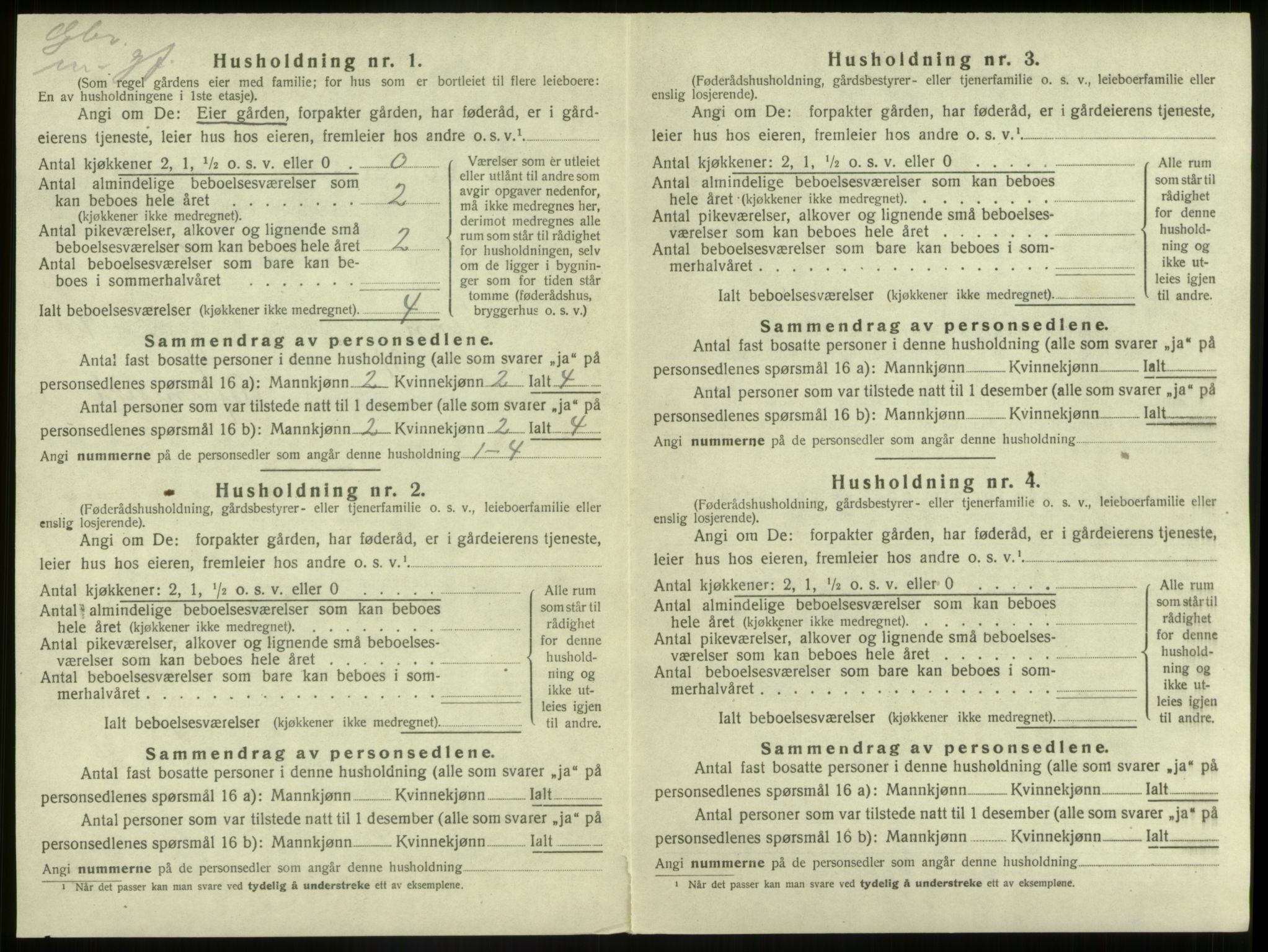 SAB, 1920 census for Kinn, 1920, p. 1254