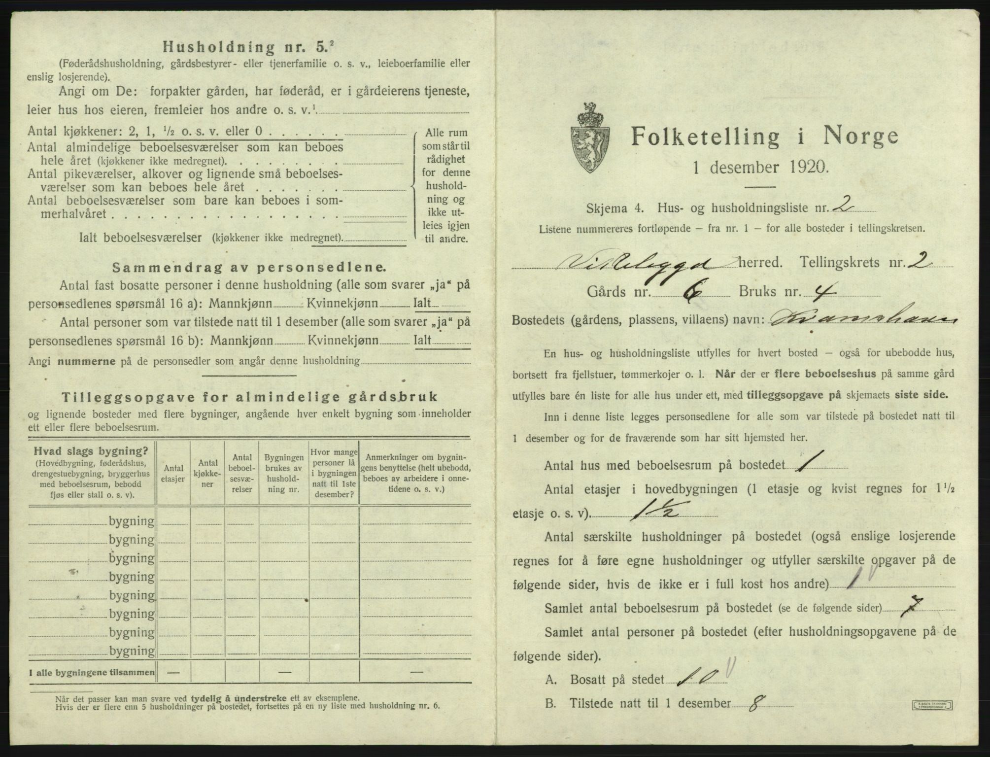 SAB, 1920 census for Vikebygd, 1920, p. 99