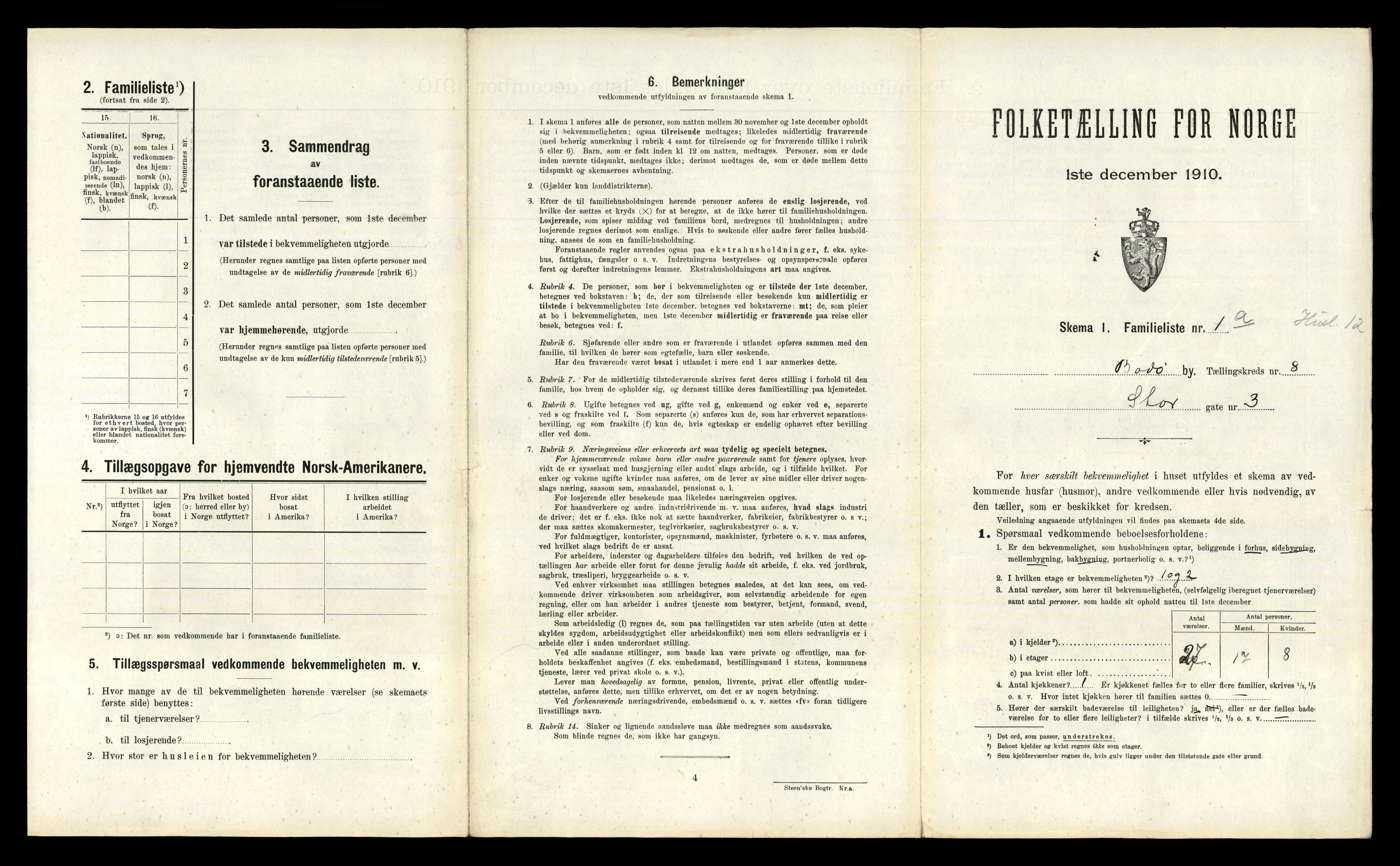 RA, 1910 census for Bodø, 1910, p. 2205