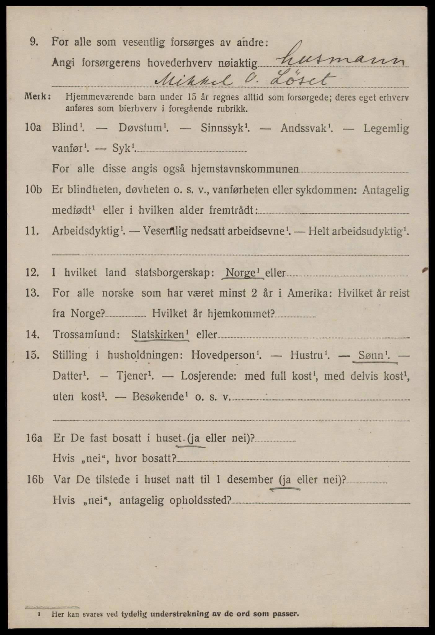 SAT, 1920 census for Rindal, 1920, p. 1599