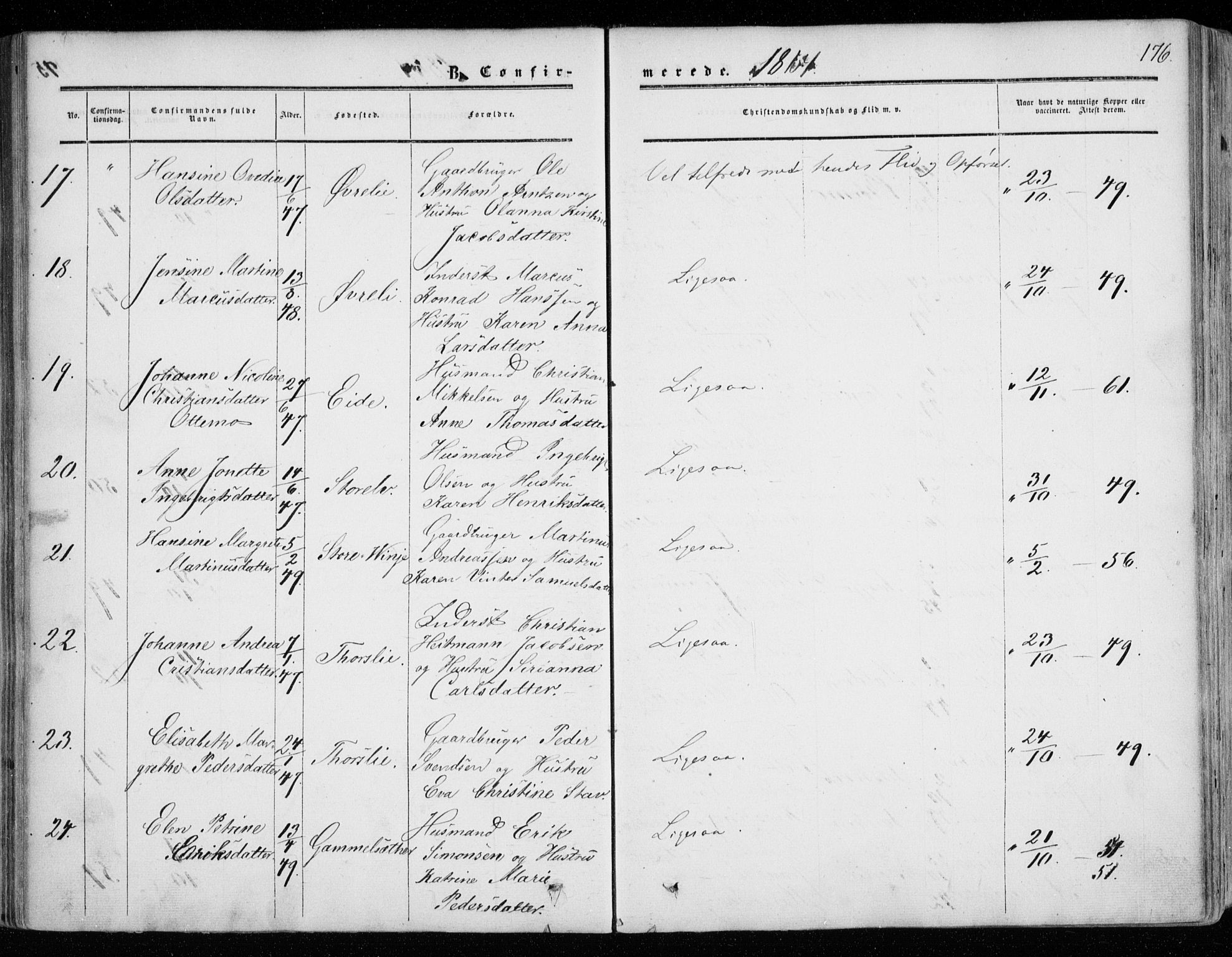 Tranøy sokneprestkontor, SATØ/S-1313/I/Ia/Iaa/L0007kirke: Parish register (official) no. 7, 1856-1866, p. 176
