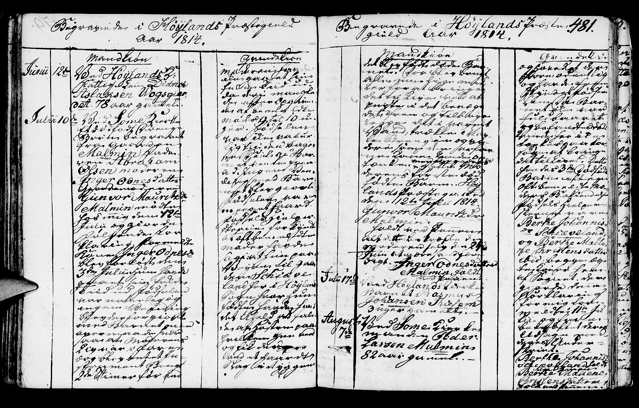 Høyland sokneprestkontor, AV/SAST-A-101799/001/30BA/L0005: Parish register (official) no. A 5, 1804-1815, p. 481