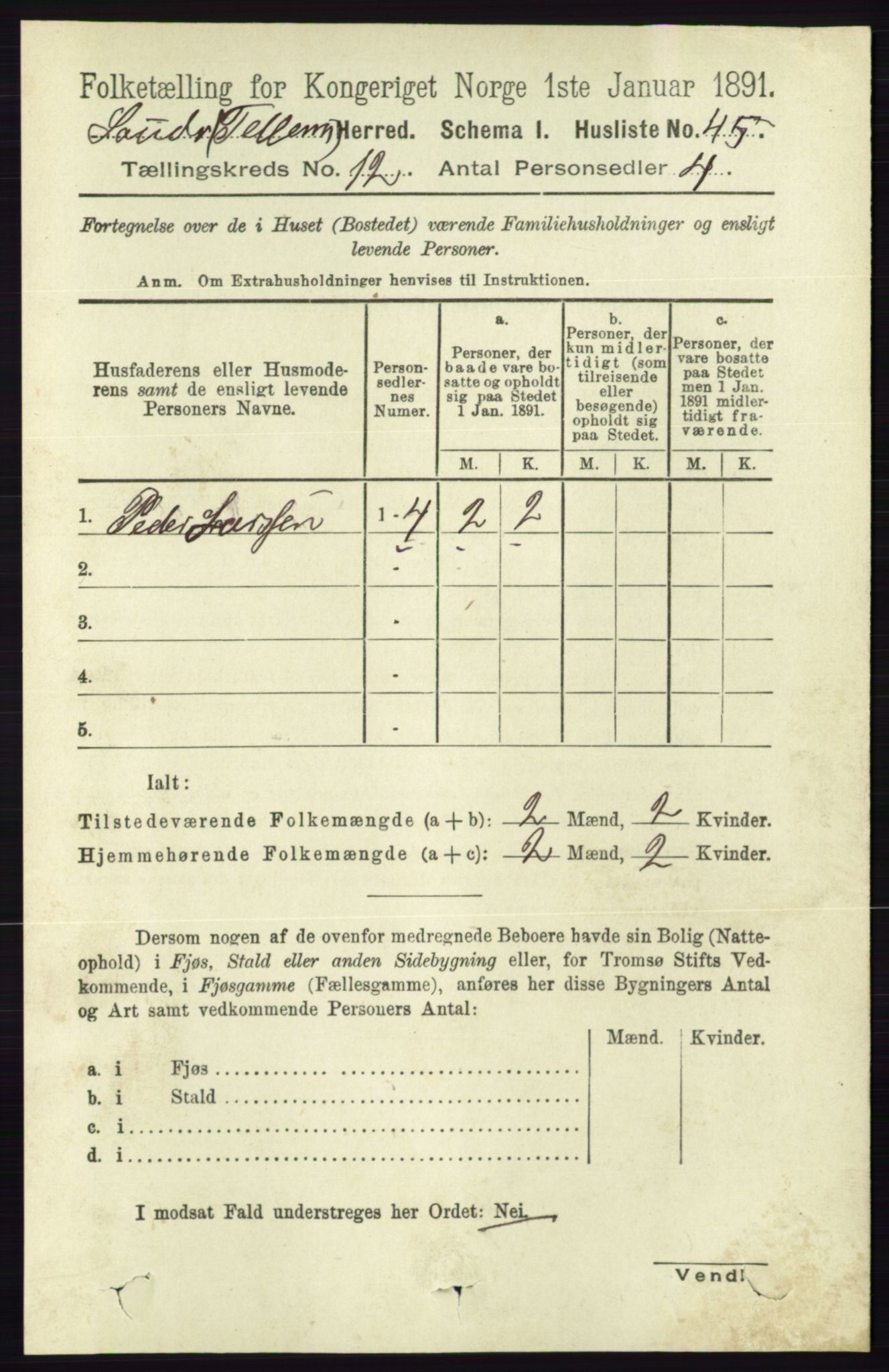 RA, 1891 census for 0822 Sauherad, 1891, p. 3613