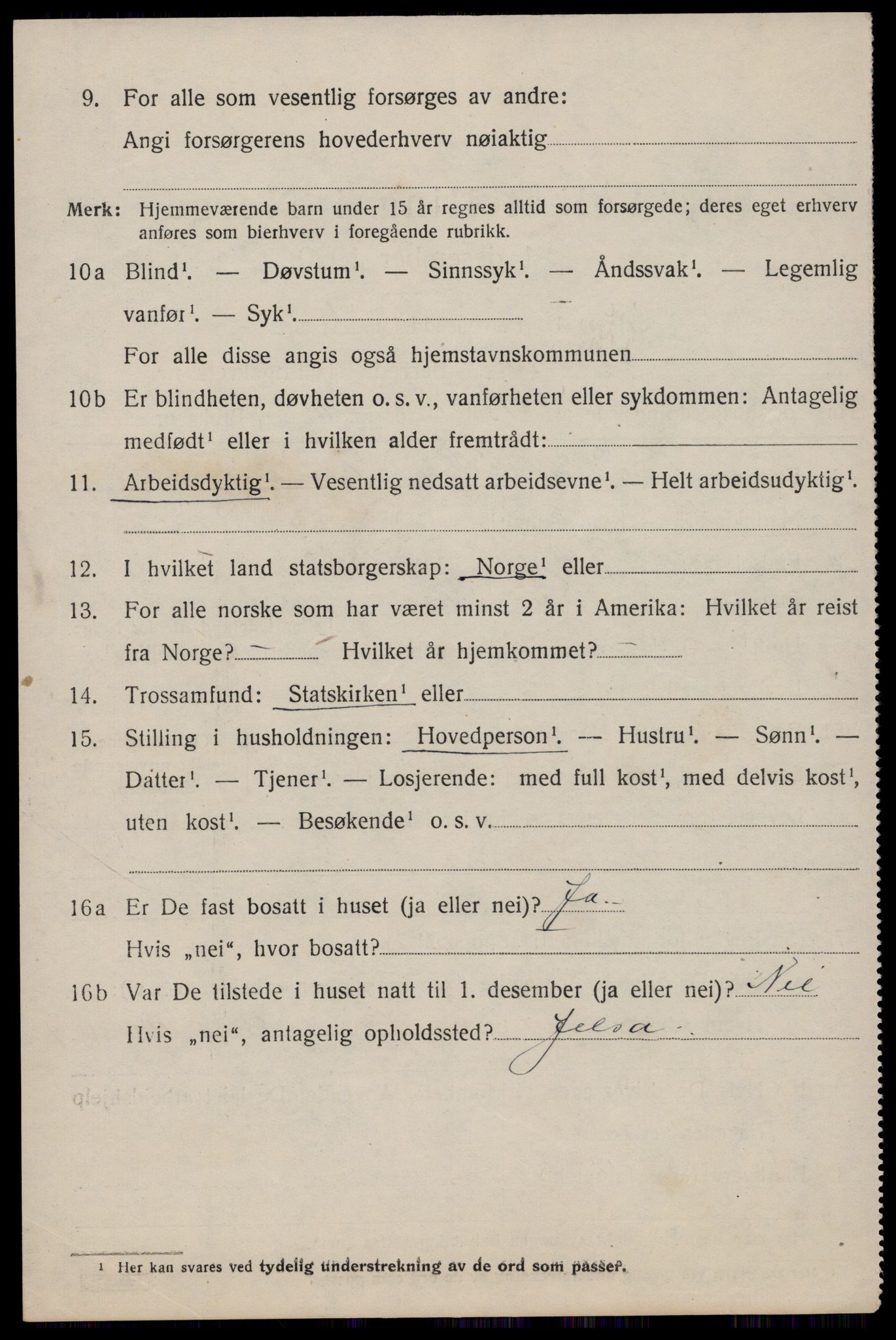 SAST, 1920 census for Bokn, 1920, p. 1313