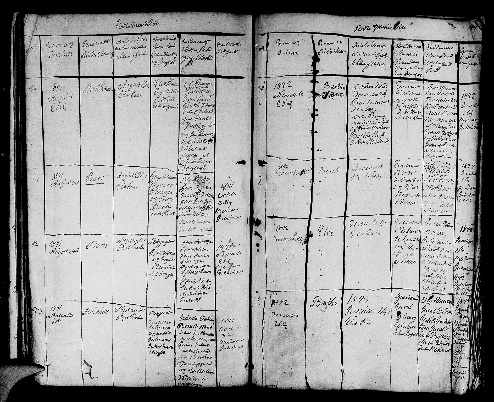 Fana Sokneprestembete, AV/SAB-A-75101/H/Hab/Habb/L0001: Parish register (copy) no. B 1, 1837-1855, p. 44