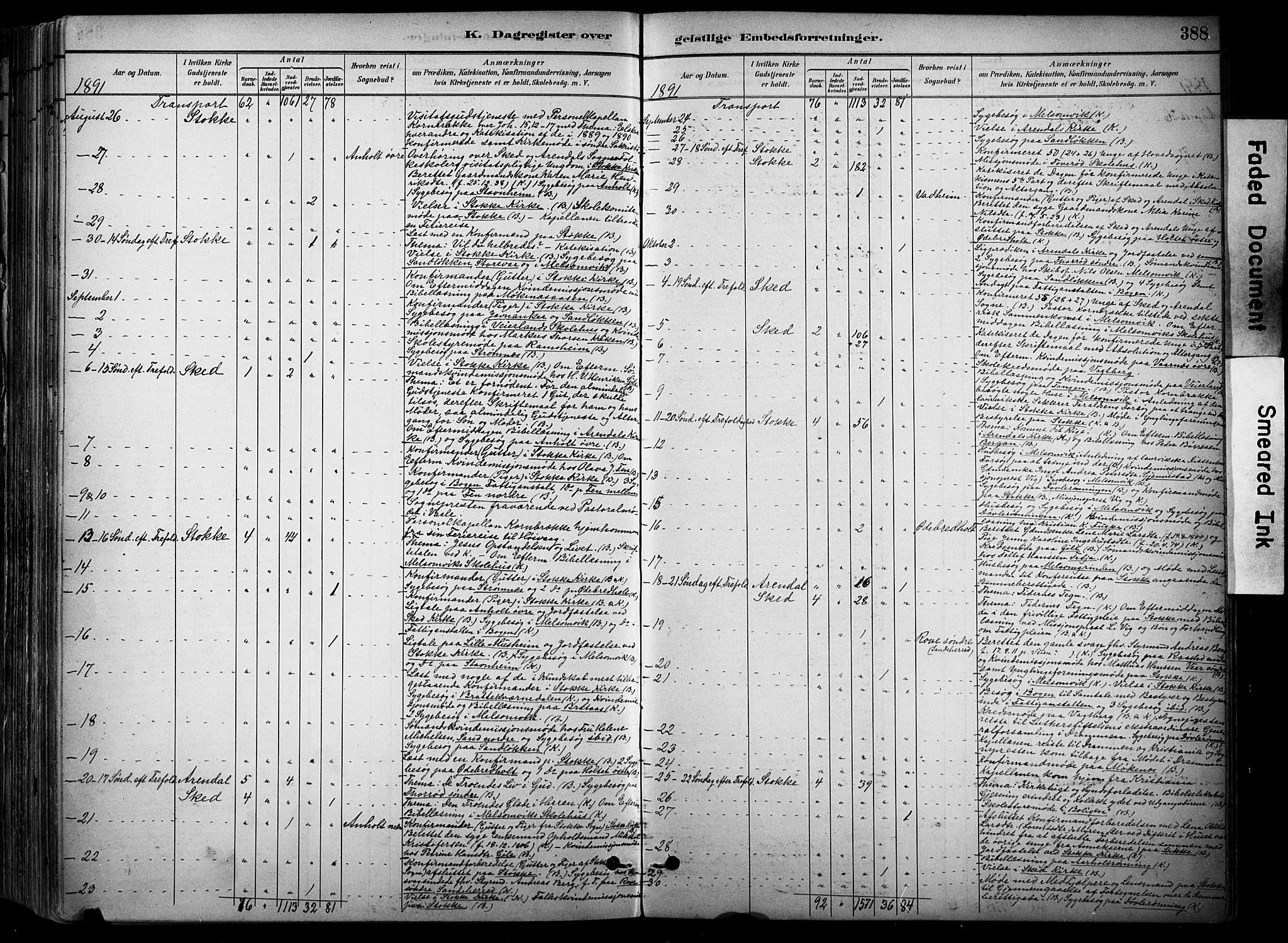 Stokke kirkebøker, AV/SAKO-A-320/F/Fa/L0010: Parish register (official) no. I 10, 1884-1903, p. 388