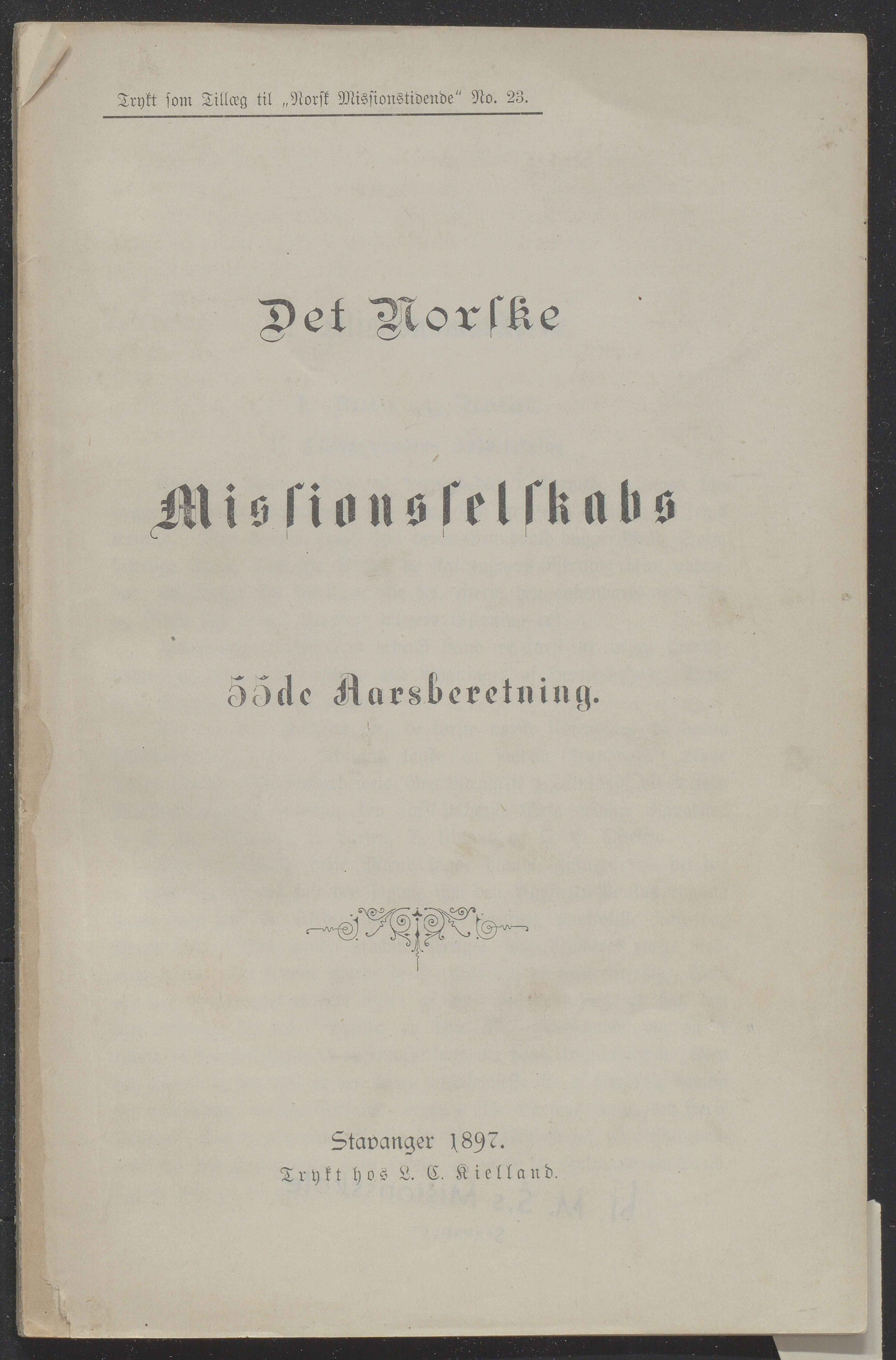 Det Norske Misjonsselskap - hovedadministrasjonen, VID/MA-A-1045/D/Db/Dba/L0339/0008: Beretninger, Bøker, Skrifter o.l   / Årsberetninger. Heftet. 55. , 1897