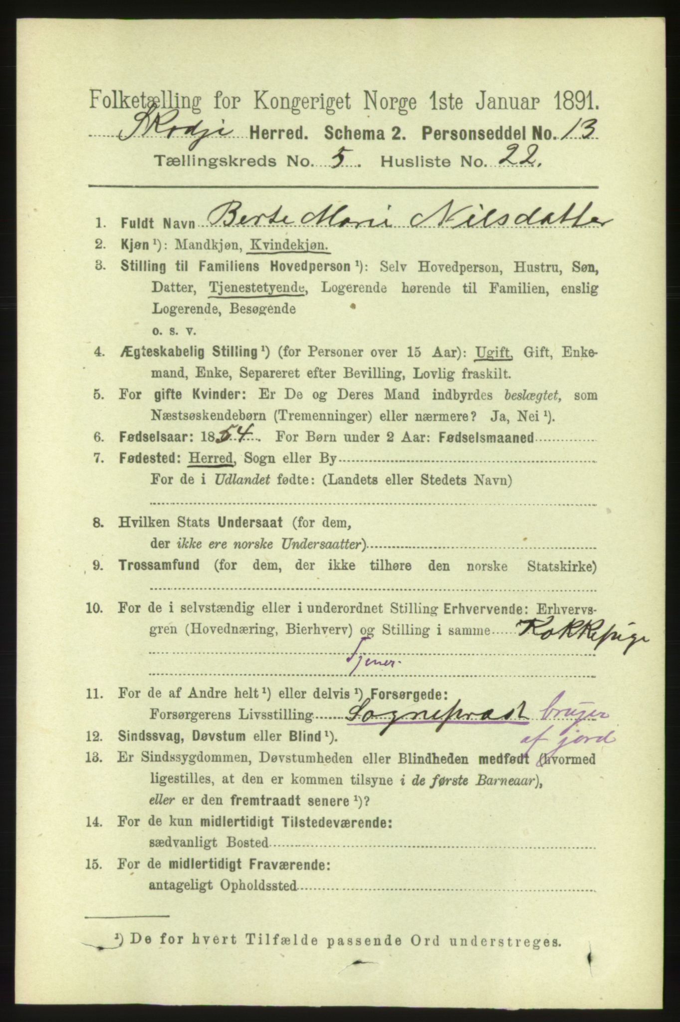 RA, 1891 census for 1529 Skodje, 1891, p. 959