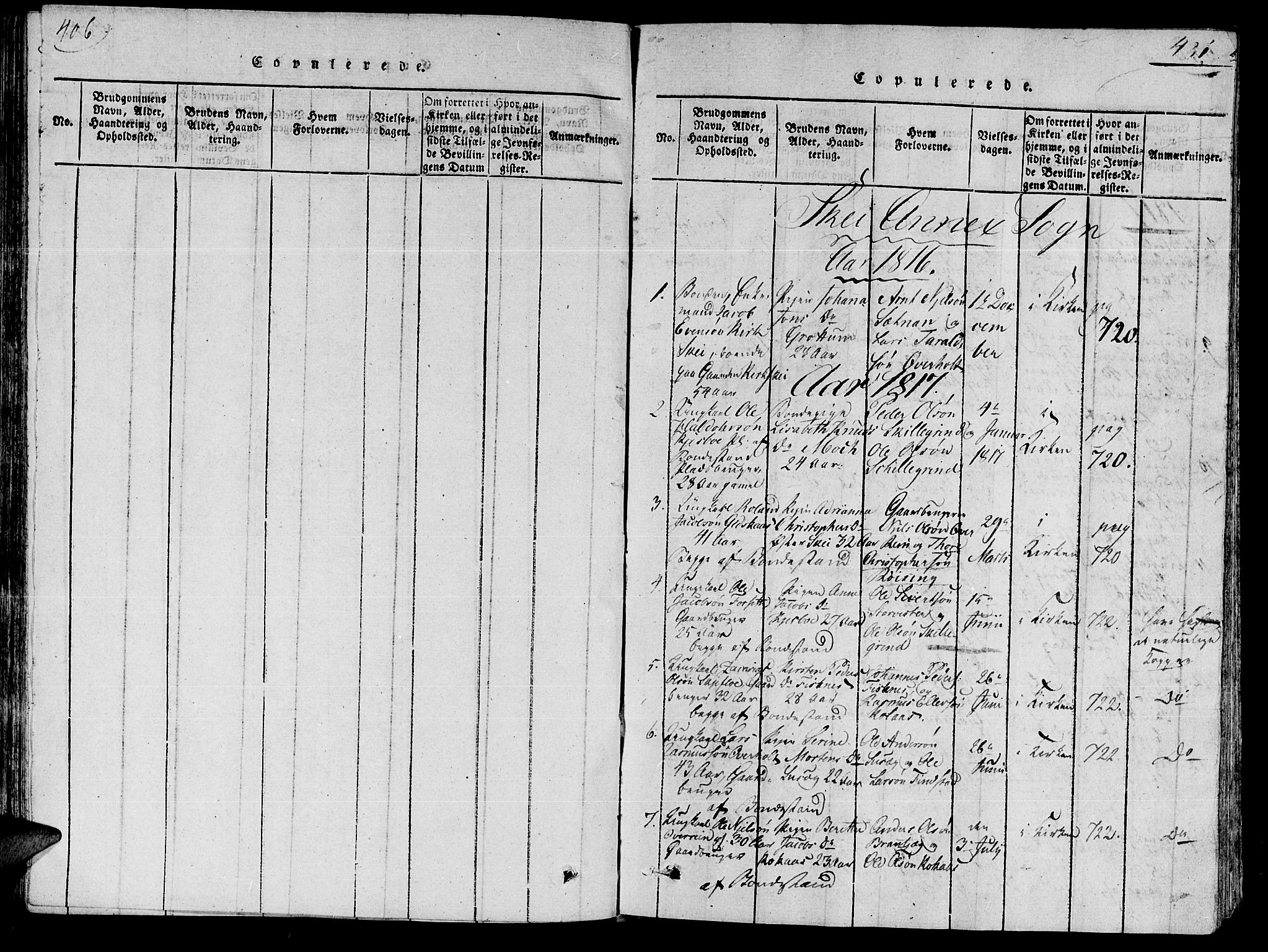 Ministerialprotokoller, klokkerbøker og fødselsregistre - Nord-Trøndelag, AV/SAT-A-1458/735/L0333: Parish register (official) no. 735A04 /2, 1816-1825, p. 406-431