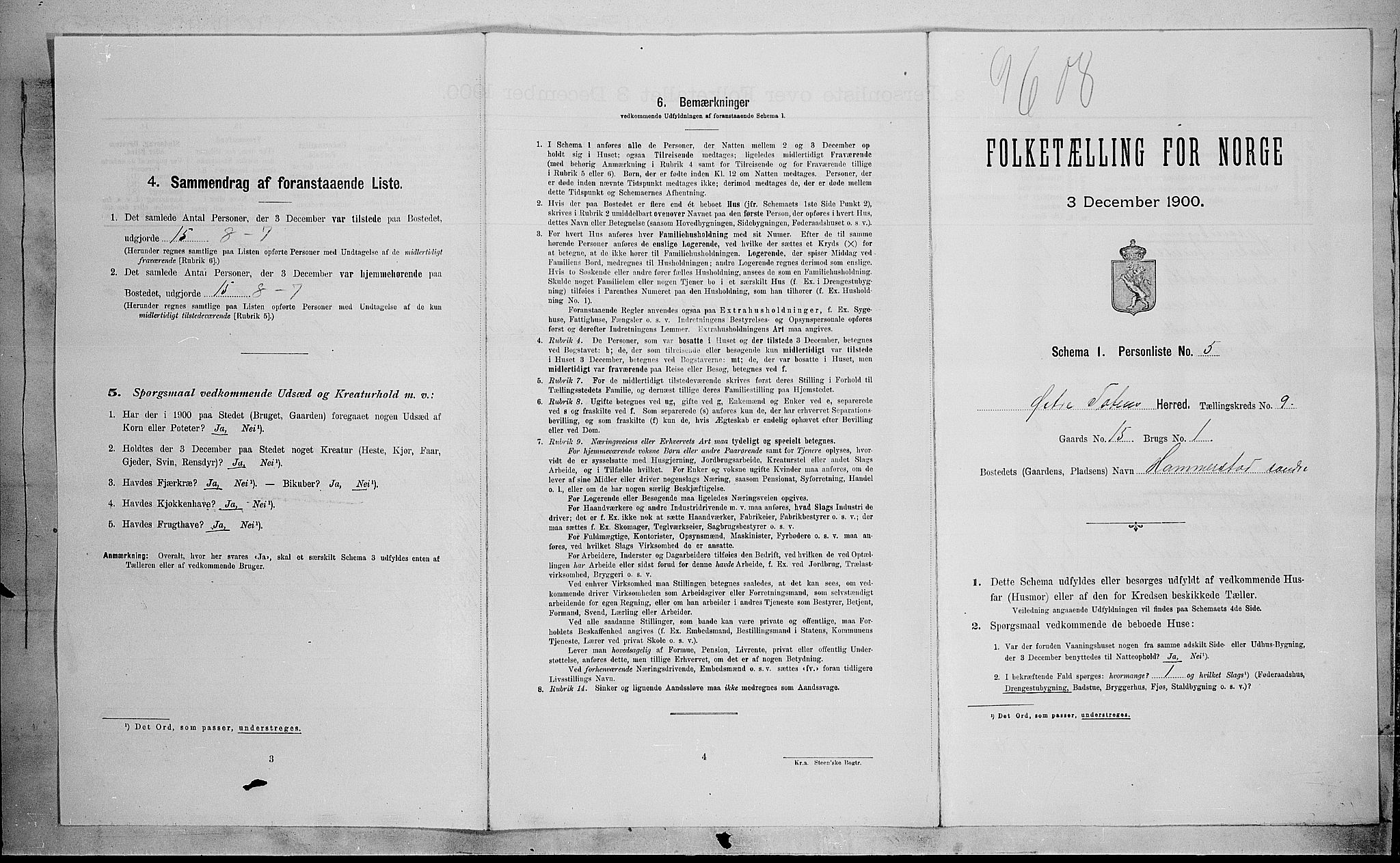 SAH, 1900 census for Østre Toten, 1900, p. 2504