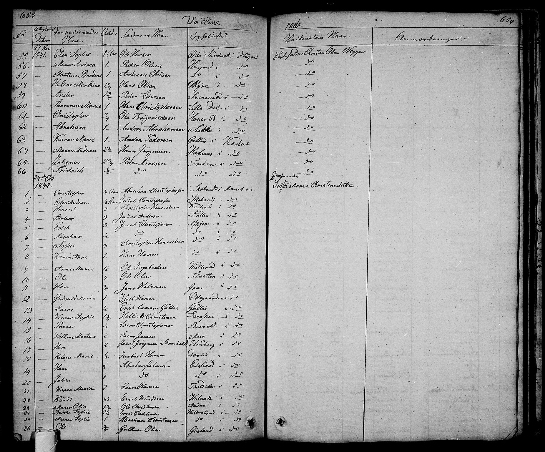 Andebu kirkebøker, AV/SAKO-A-336/G/Ga/L0003: Parish register (copy) no. I 3, 1832-1867, p. 658-659