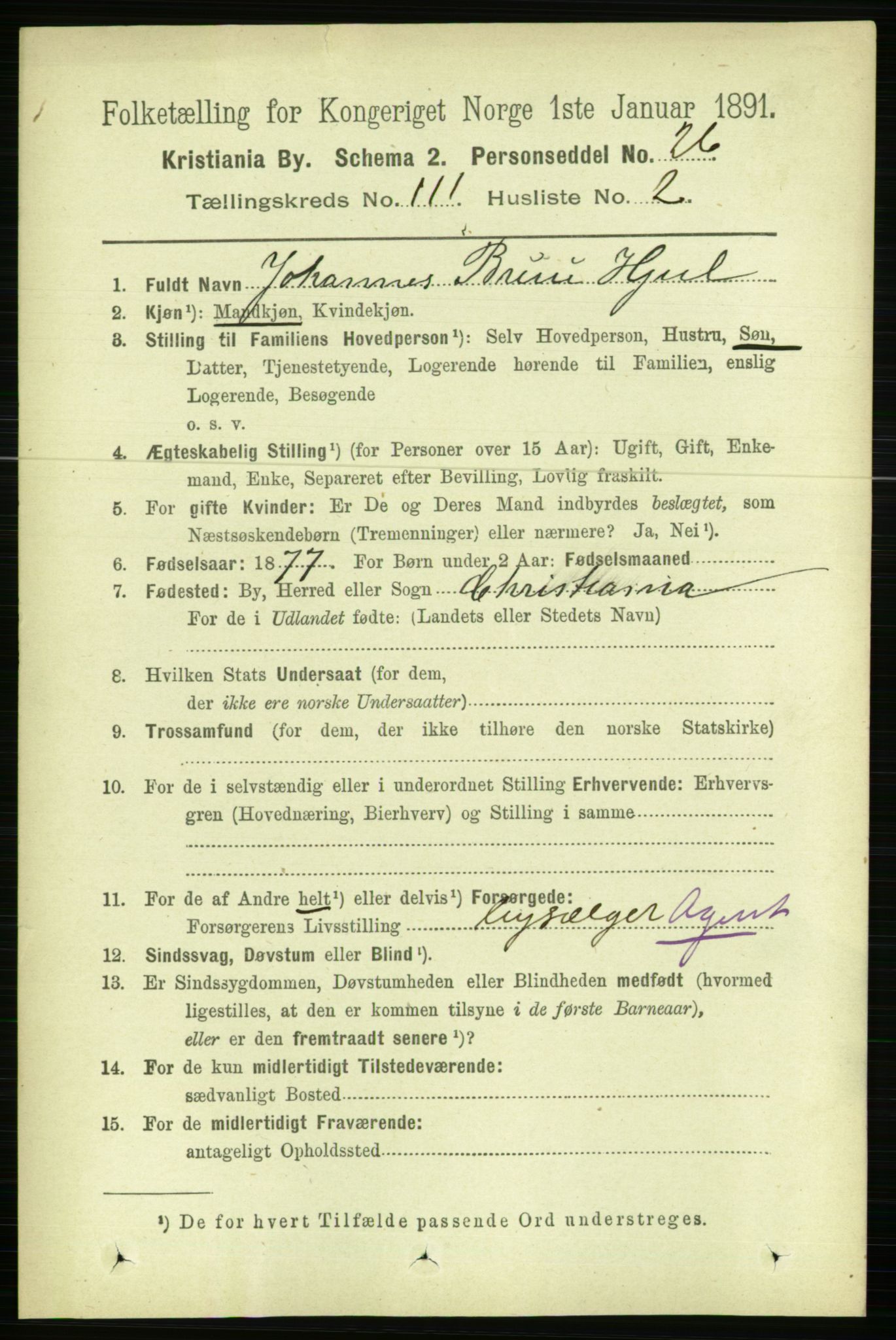 RA, 1891 census for 0301 Kristiania, 1891, p. 57950