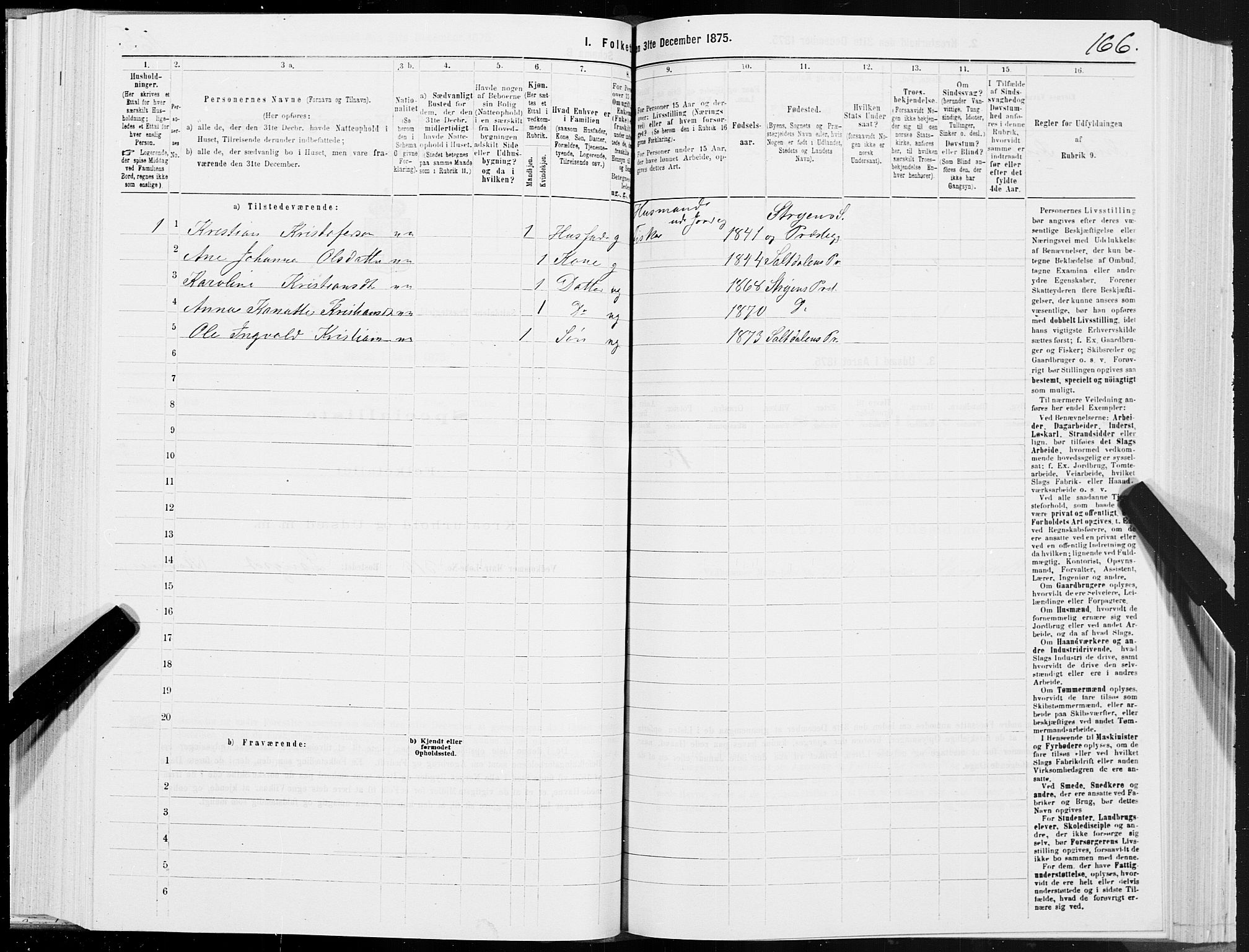 SAT, 1875 census for 1840P Saltdal, 1875, p. 1166