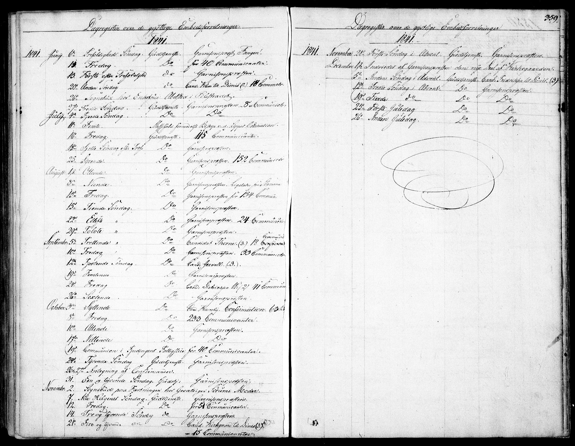 Garnisonsmenigheten Kirkebøker, AV/SAO-A-10846/F/Fa/L0007: Parish register (official) no. 7, 1828-1881, p. 359