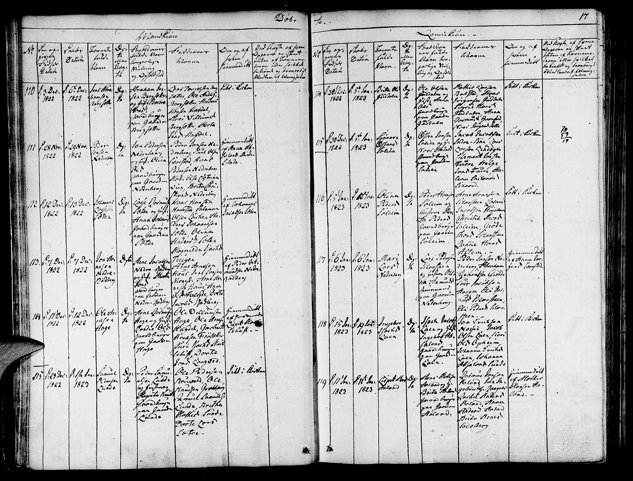 Innvik sokneprestembete, AV/SAB-A-80501: Parish register (official) no. A 3, 1820-1832, p. 17
