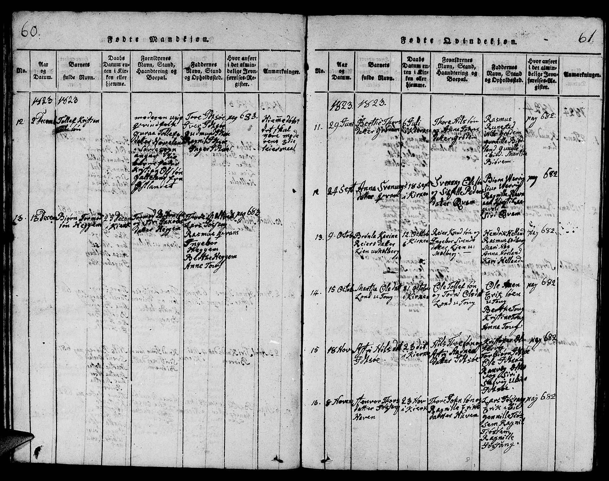 Strand sokneprestkontor, AV/SAST-A-101828/H/Ha/Hab/L0001: Parish register (copy) no. B 1, 1816-1854, p. 60-61