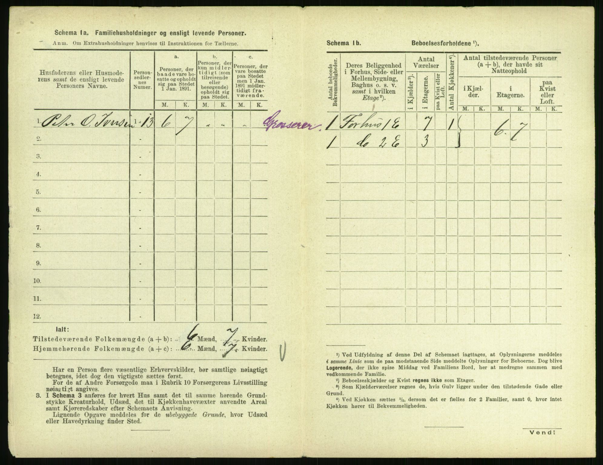 RA, 1891 census for 0707 Larvik, 1891, p. 1518