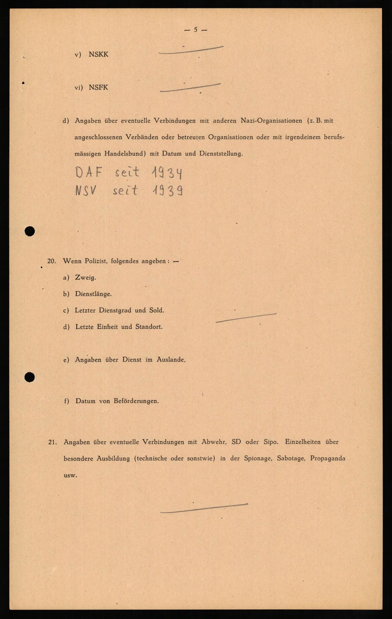 Forsvaret, Forsvarets overkommando II, AV/RA-RAFA-3915/D/Db/L0011: CI Questionaires. Tyske okkupasjonsstyrker i Norge. Tyskere., 1945-1946, p. 288